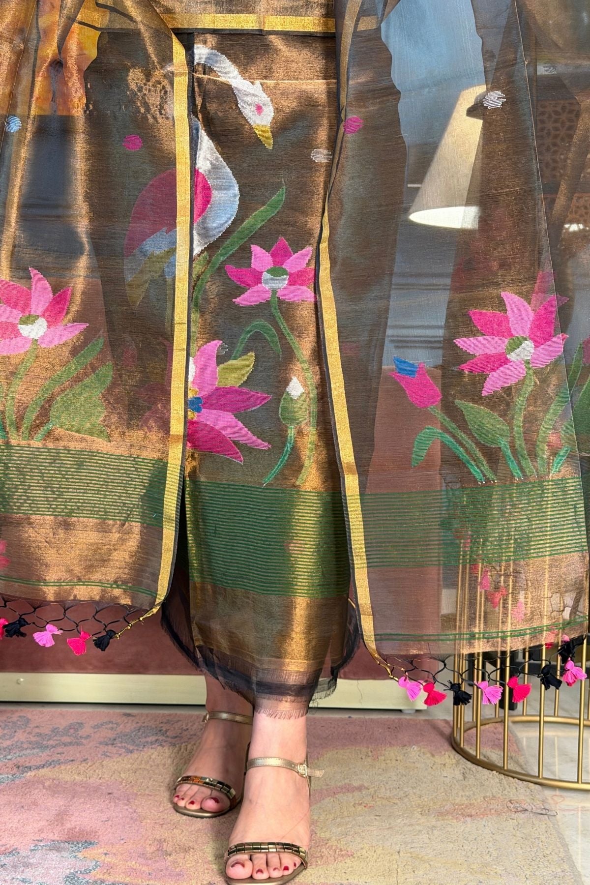 Jamdani handwoven full set in tissue muslin!!!