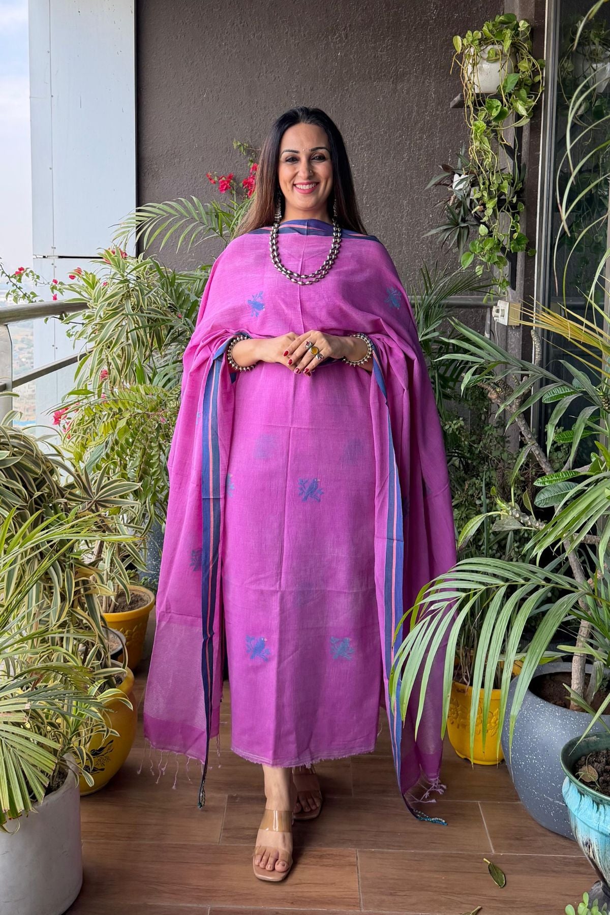 Jamdani pure cotton kurta dupatta sets!!