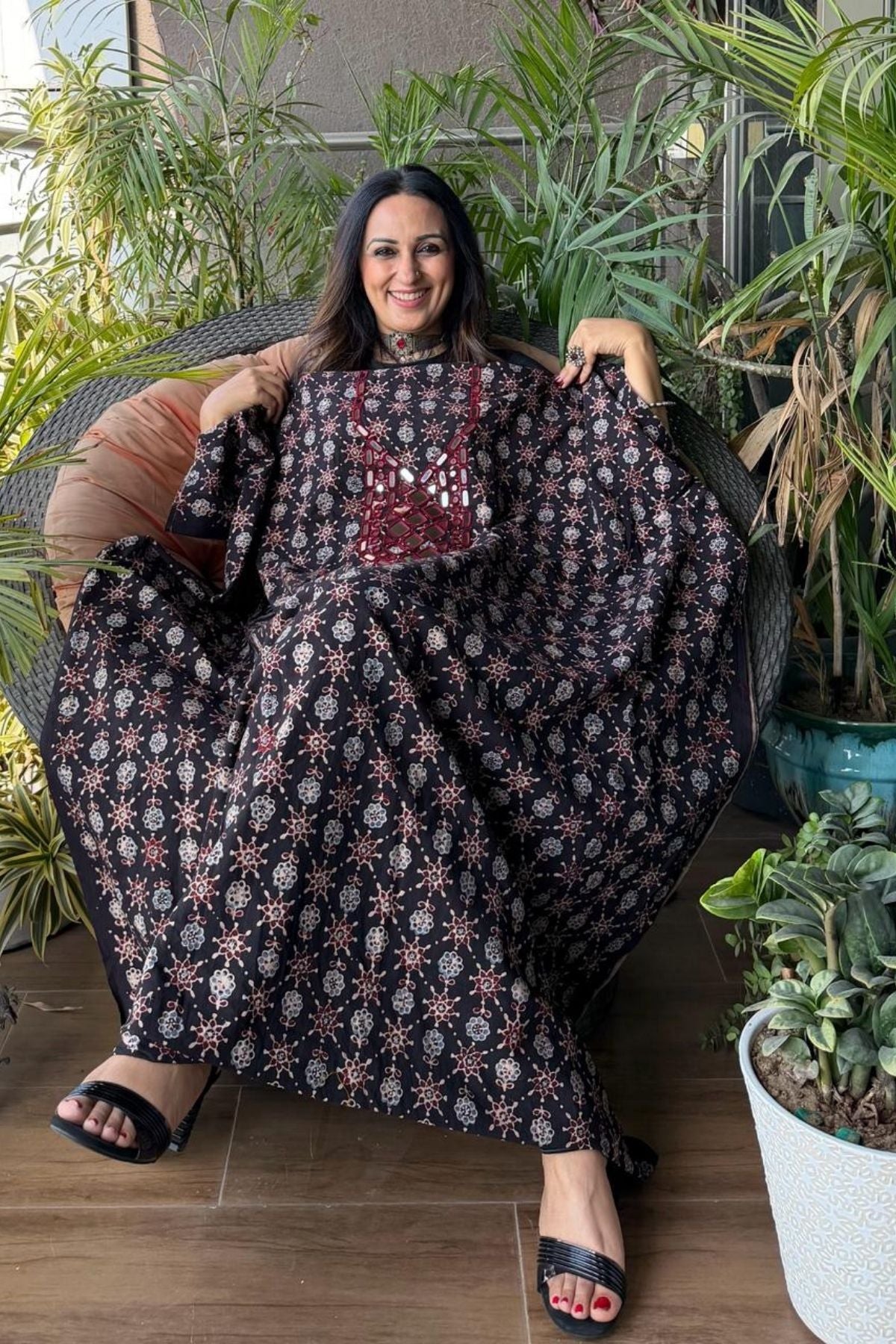 Pure Cotton Kutch mirror hand work kurta fabrics!!