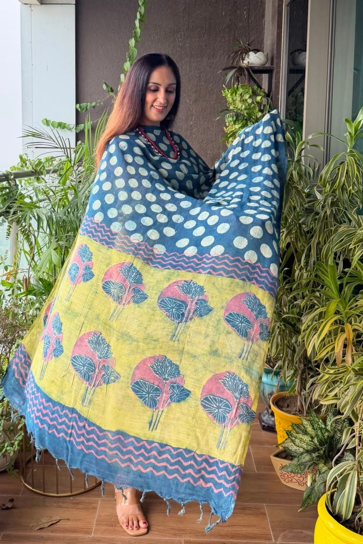 Handblocked Slub cotton linen full sets!!