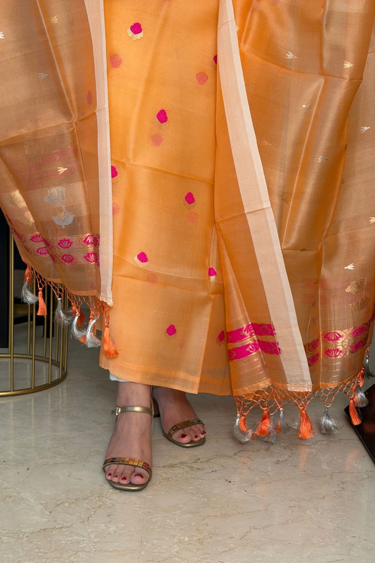 Handloom pure Kora silk full suit sets!!