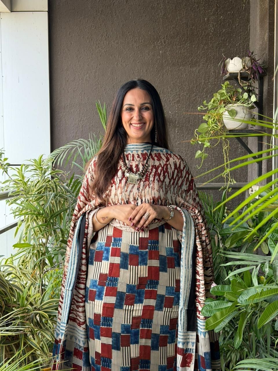 Handblocked Ajrakh full sets in modal with Lagdi patta on dupatta!!