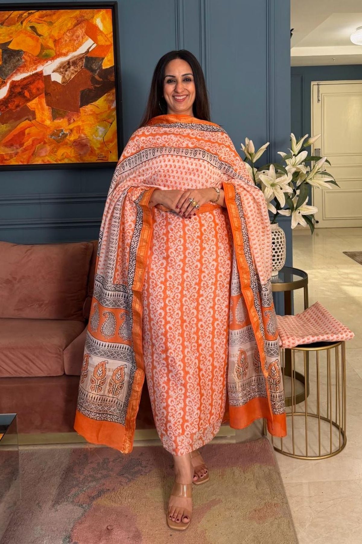 Handblocked Bagh full sets on pure Maheshwari!!