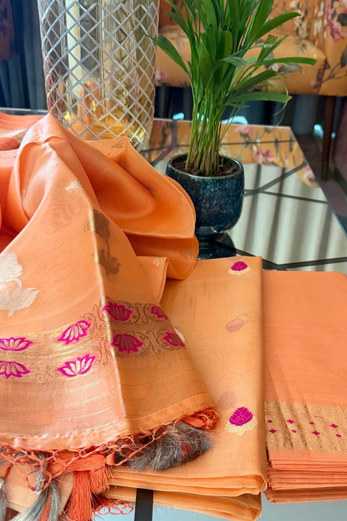 Handloom pure Kora silk full suit sets!!