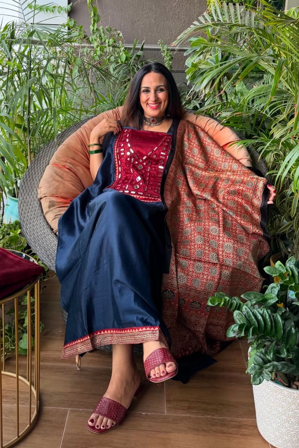 Handcrafted Kutch mirror work Mashru silk full sets!!