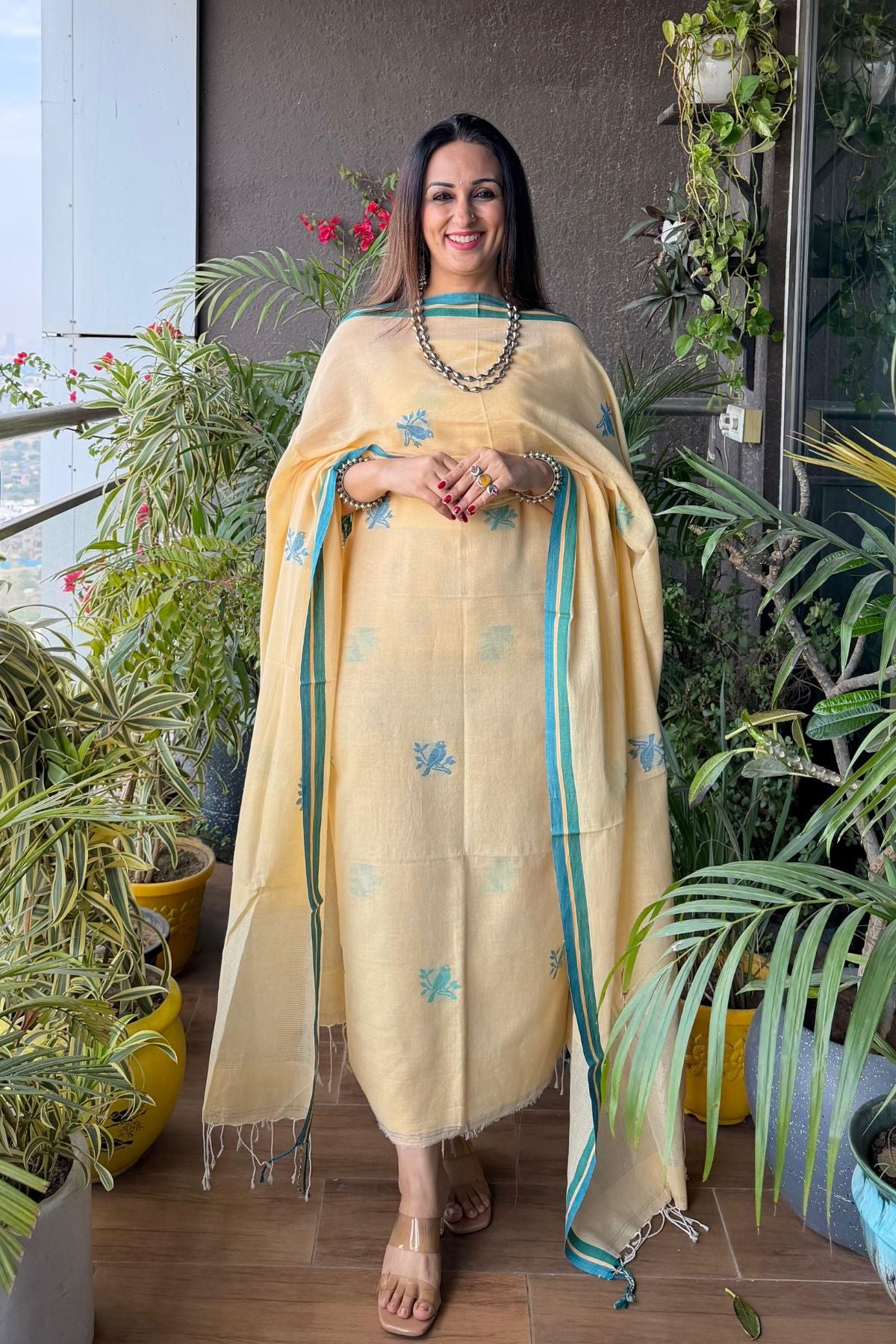 Jamdani pure cotton kurta dupatta sets!!