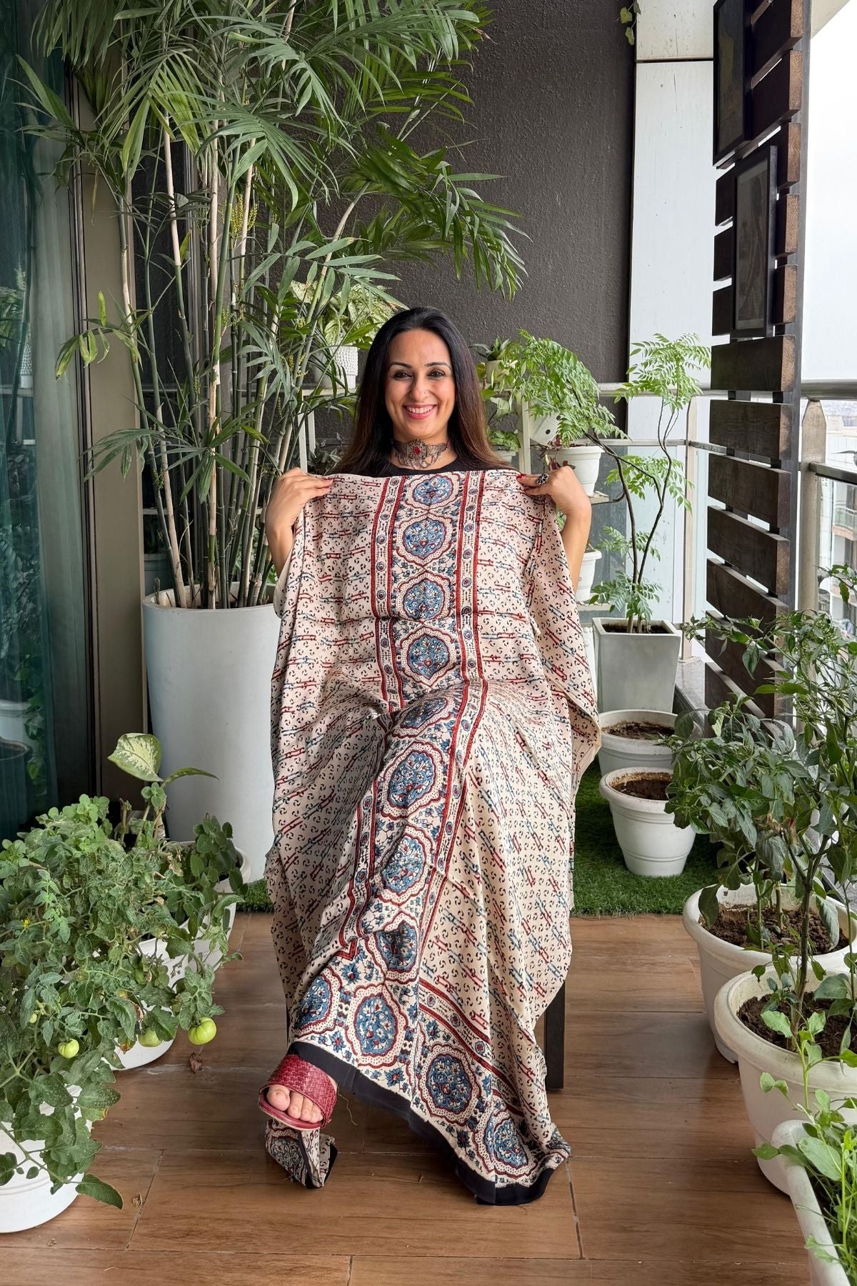 Ajrakh kurta fabric on pure modal !!