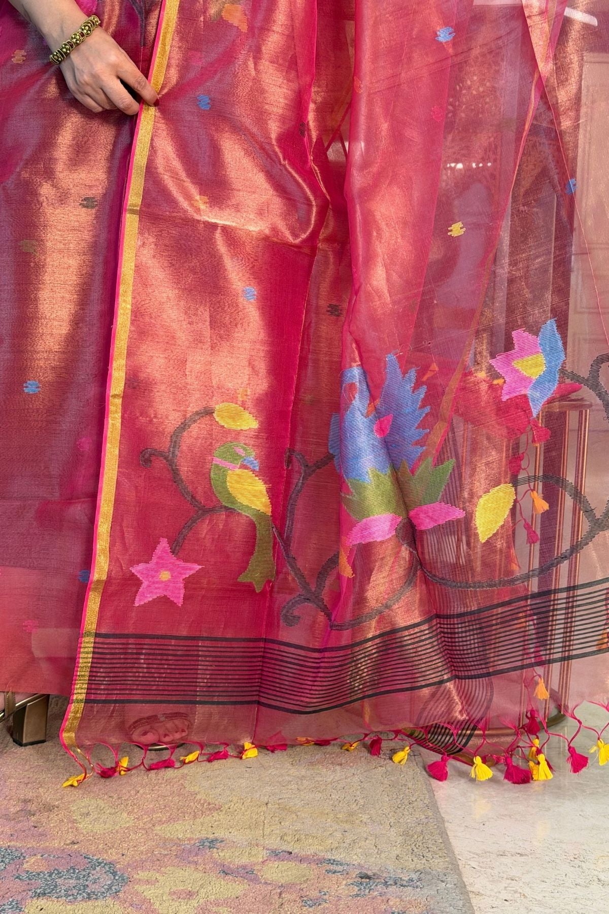 Jamdani handwoven full set in tissue muslin!!!