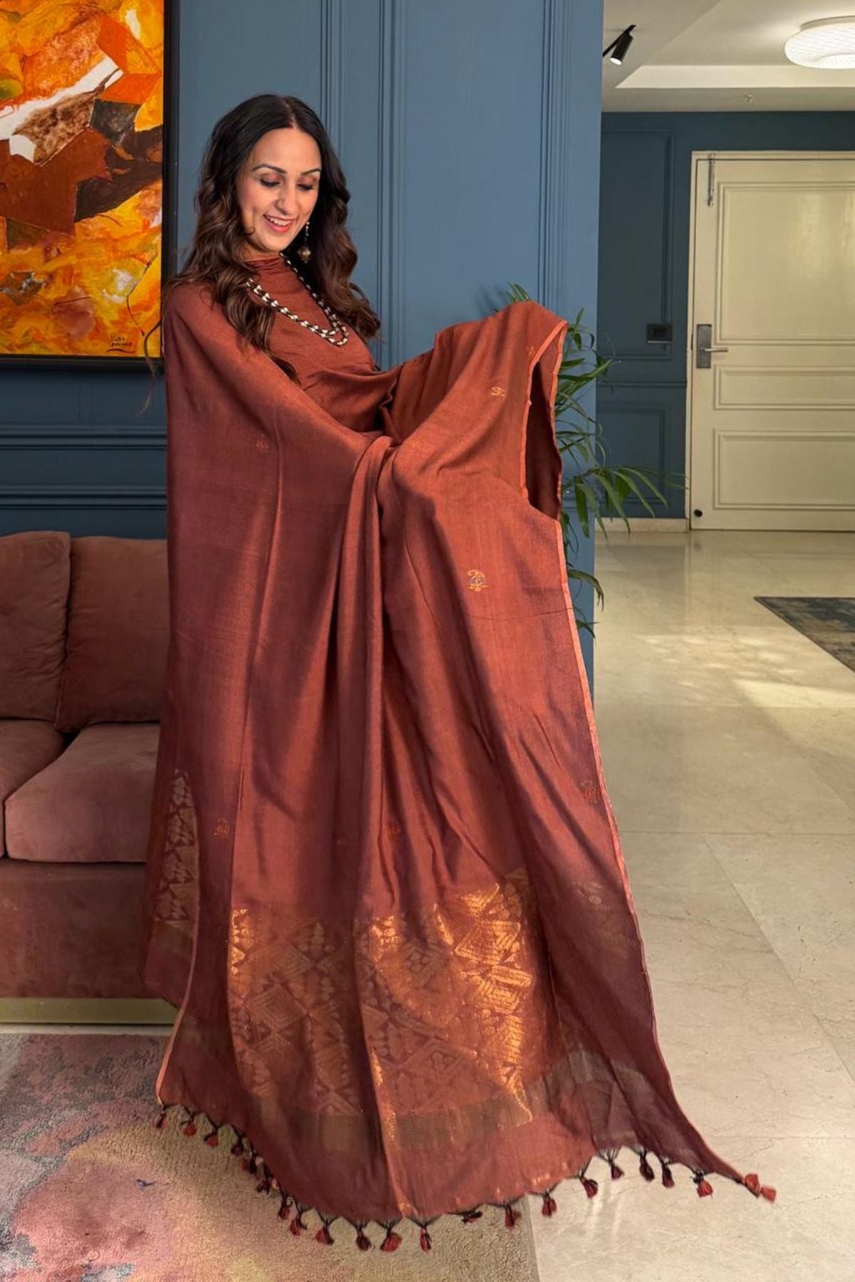 Premium Bangalore cotton with Banarasi weave kurta dupatta sets