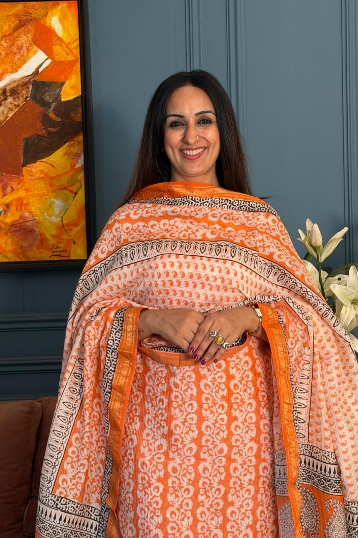 Handblocked Bagh full sets on pure Maheshwari!!
