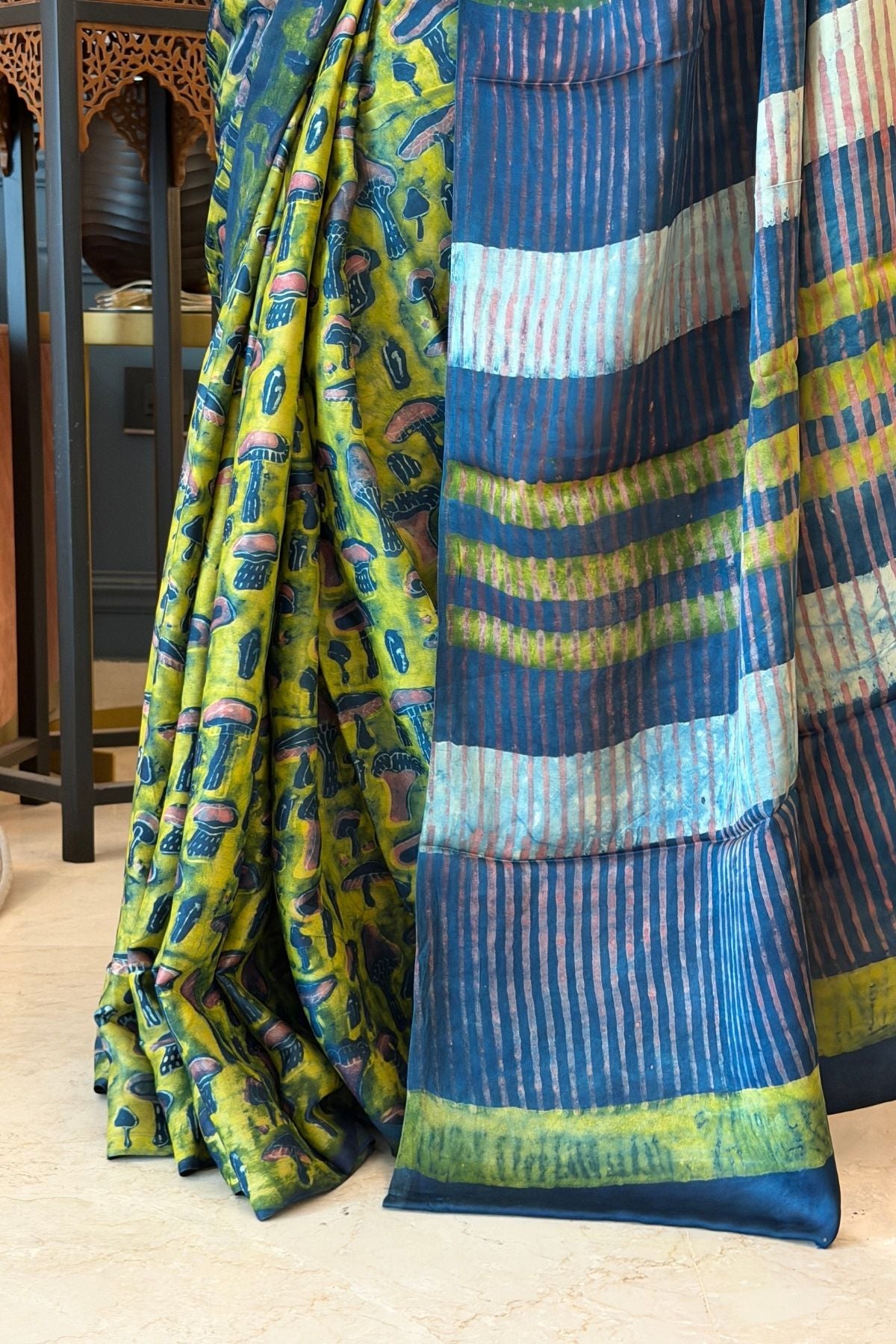 Pomegranate handcrafted pure tussar modal saree!!