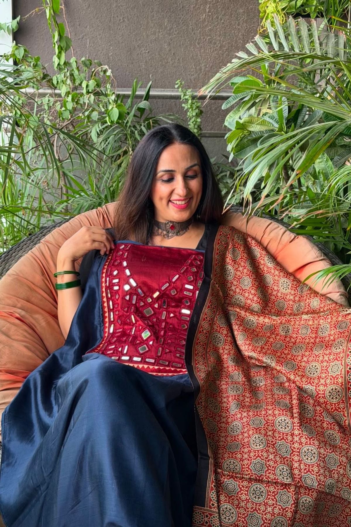 Handcrafted Kutch mirror work Mashru silk full sets!!