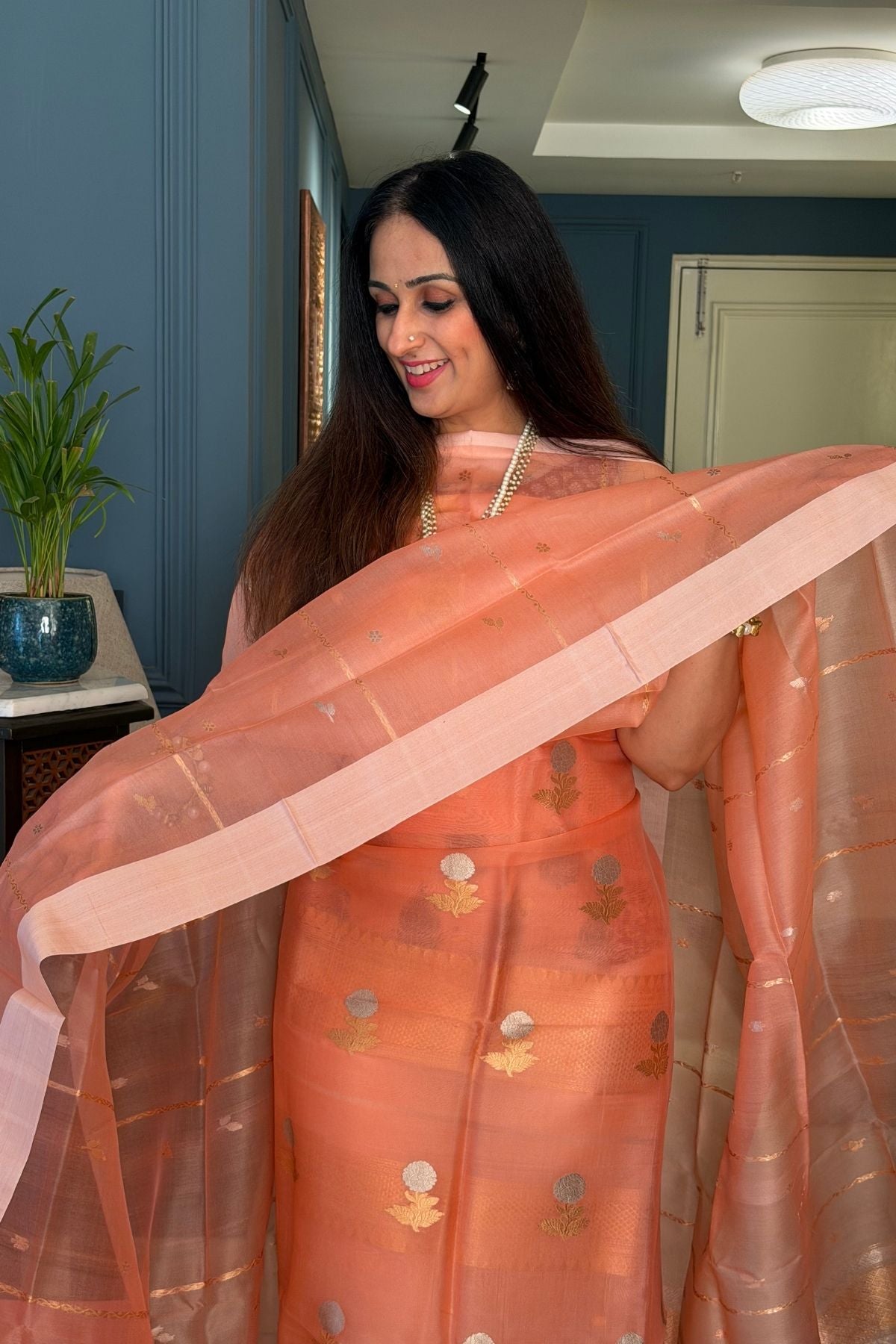 Handloom pure Kora silk full suit sets!!