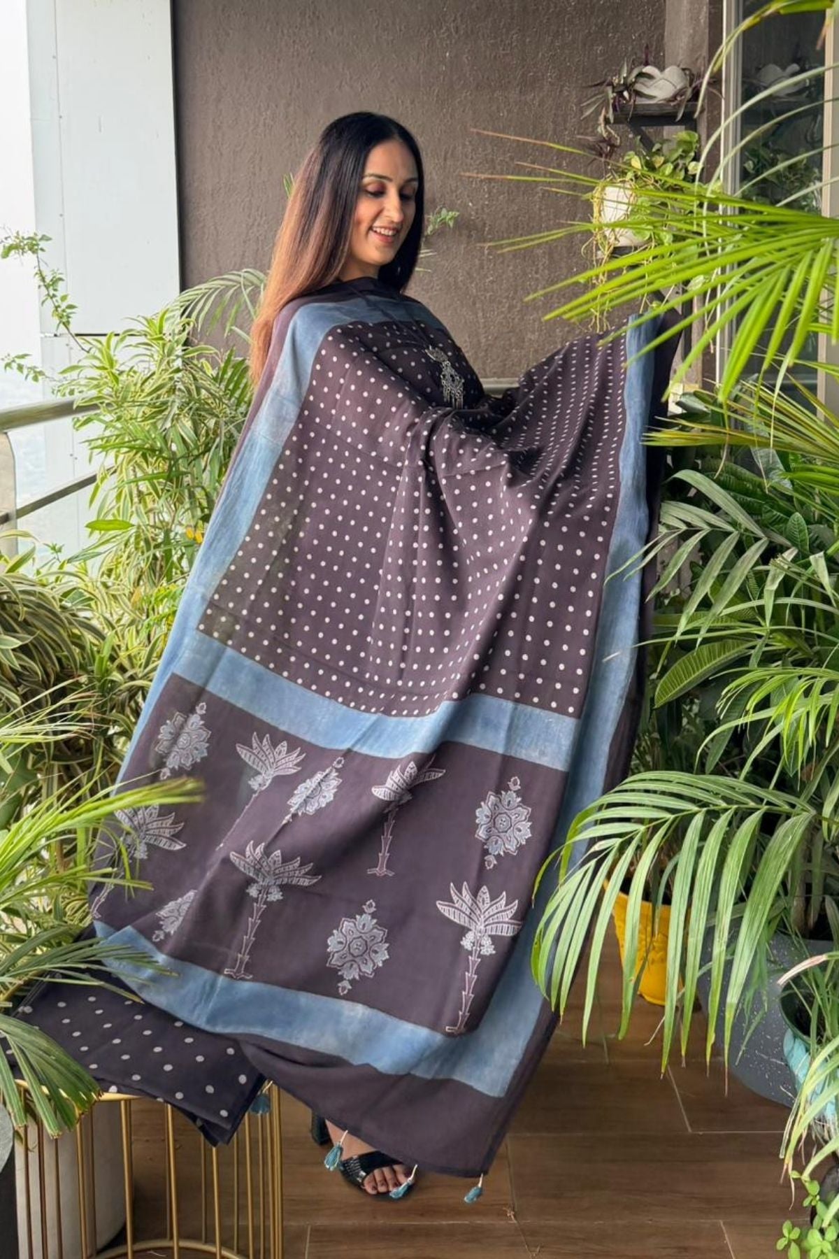 Handblocked Ajrakh Taj cotton full sets!!