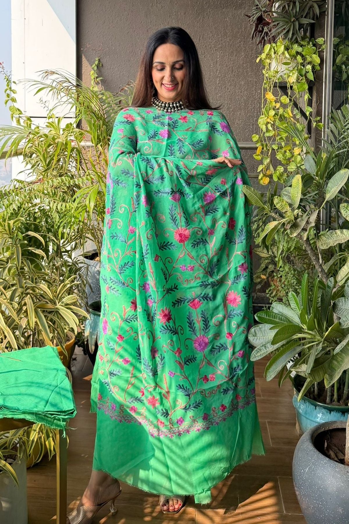 Kashmiri embroidery on Georgette full suit sets