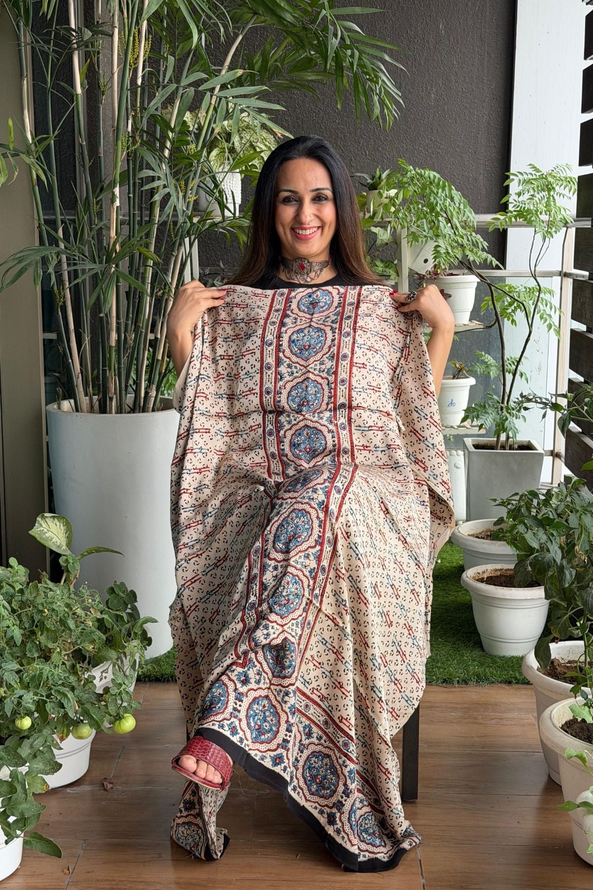 Ajrakh kurta fabric on pure modal !!