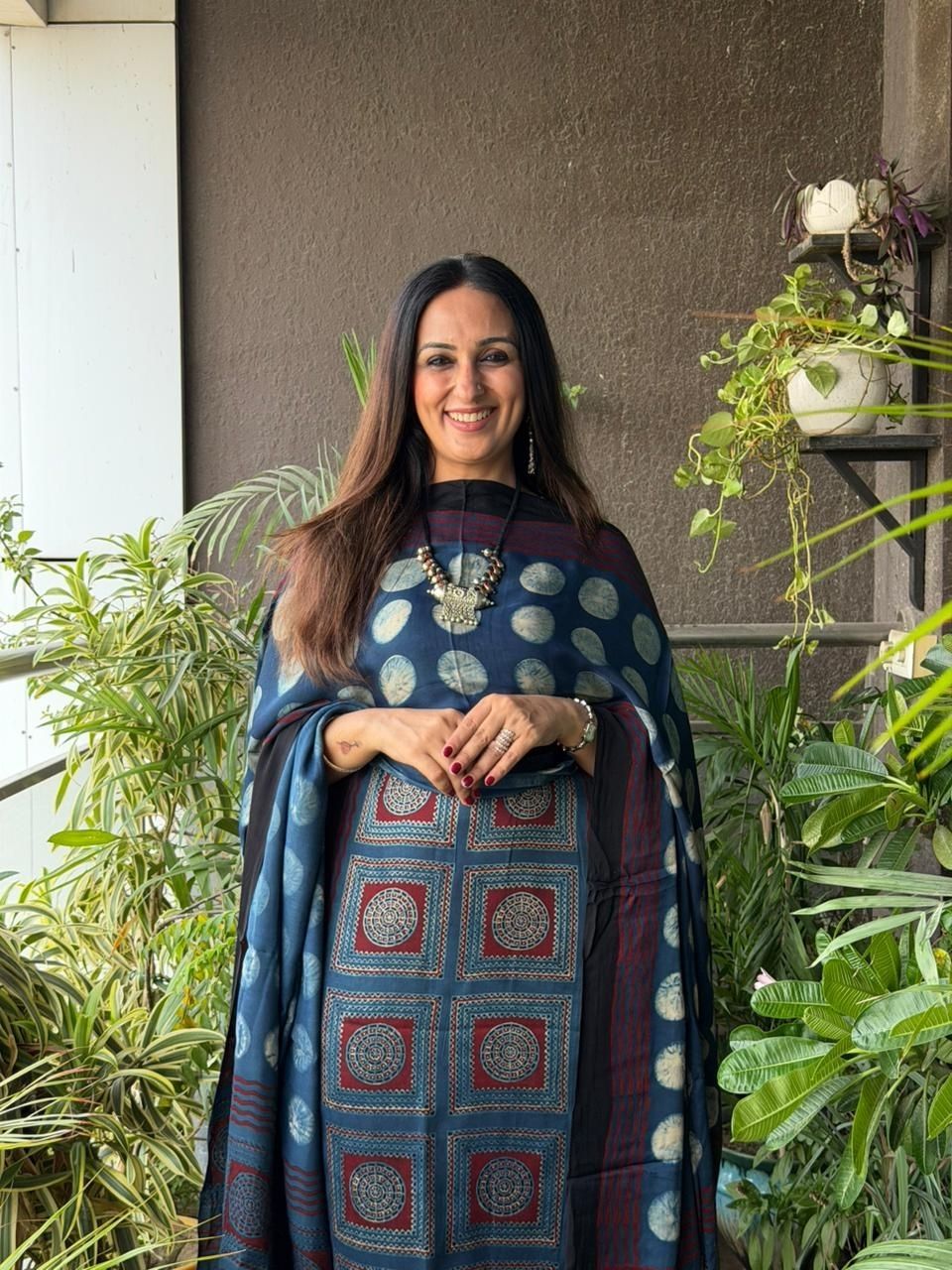Handblocked Ajrakh full sets in modal with Lagdi patta on dupatta!!