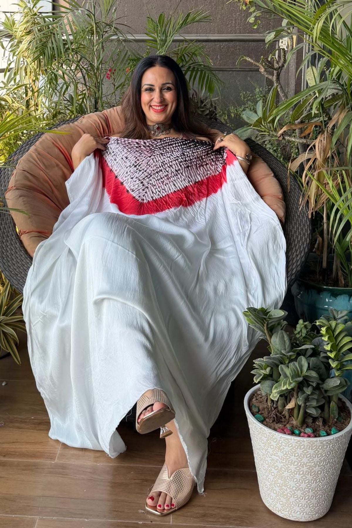 Handblocked Shibori shaded kurta on pure Modal