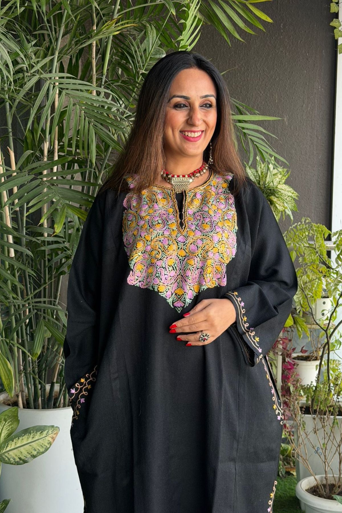 Woollen Kashmiri Phiran with Aari work