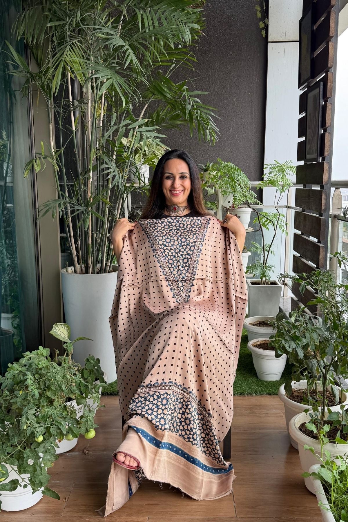 Ajrakh kurta fabric on pure modal !!