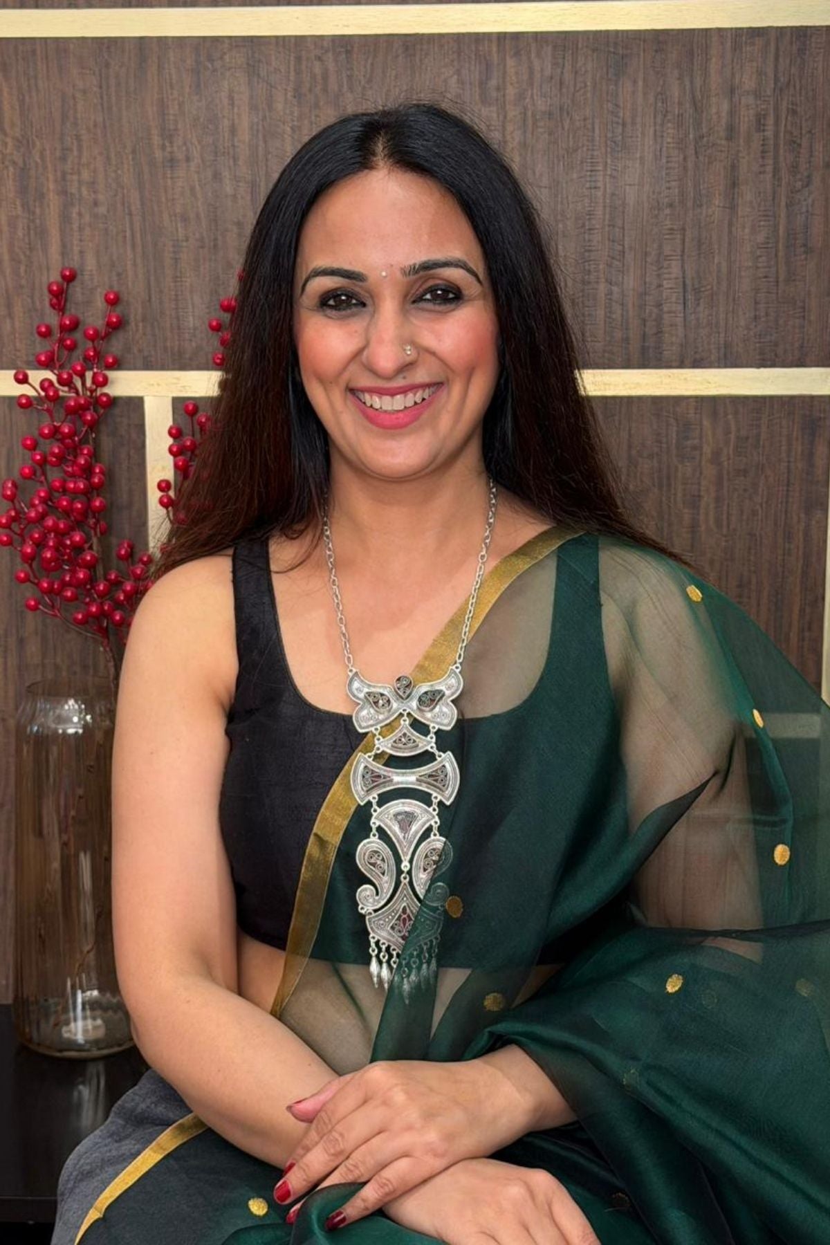 Handcrafted German Silver neckpiece!!