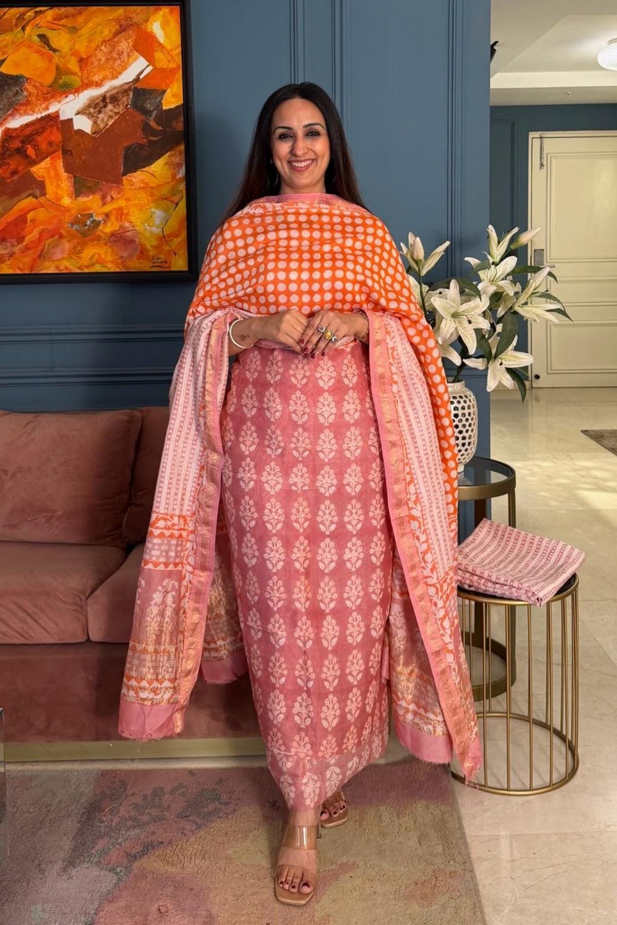 Handblocked Bagh full sets on pure Maheshwari!!