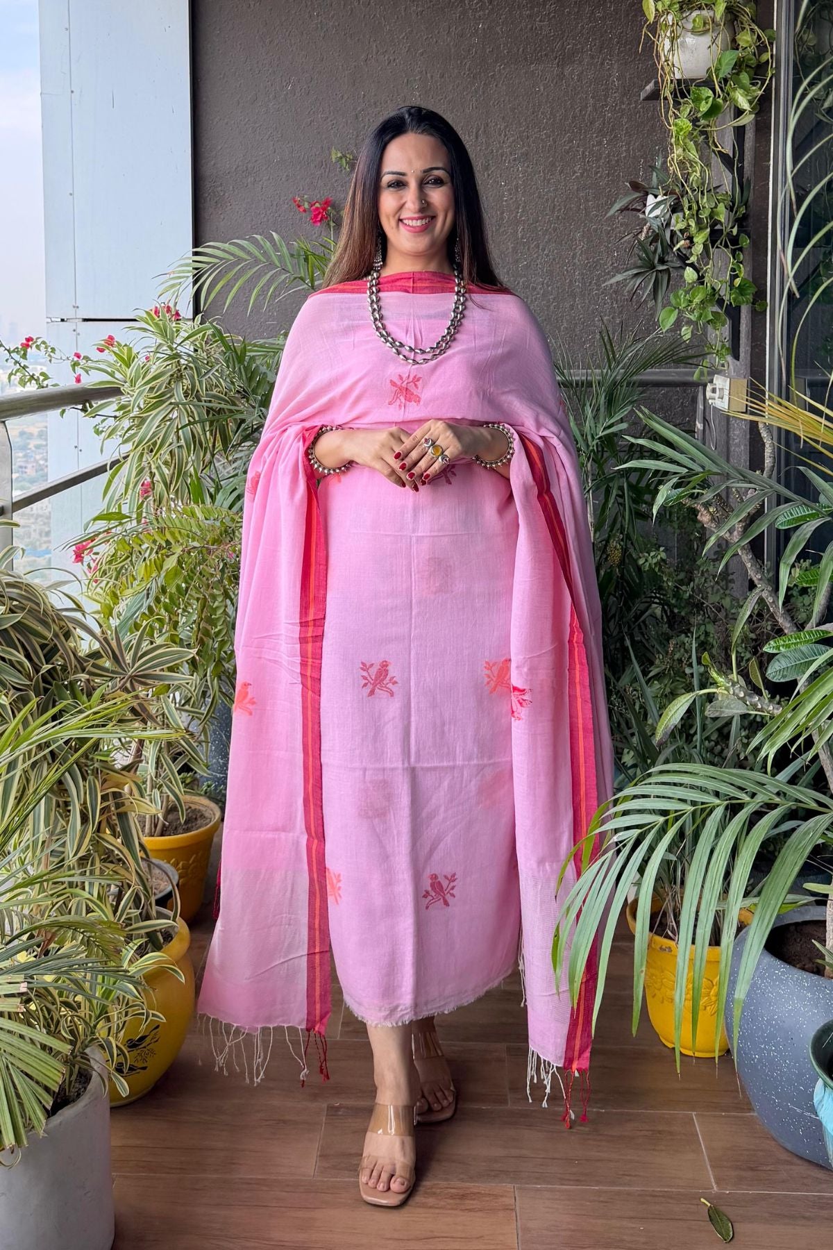 Jamdani pure cotton kurta dupatta sets!!