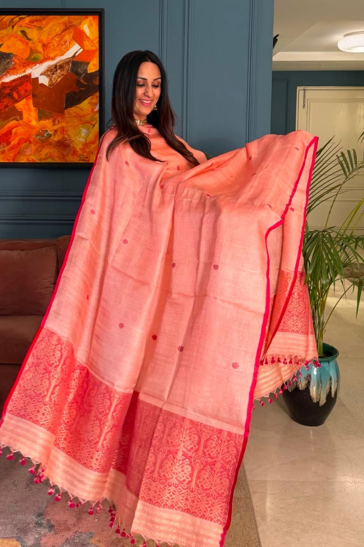 Tangail weave on Pure Tussar Silk -Kurta Dupatta set