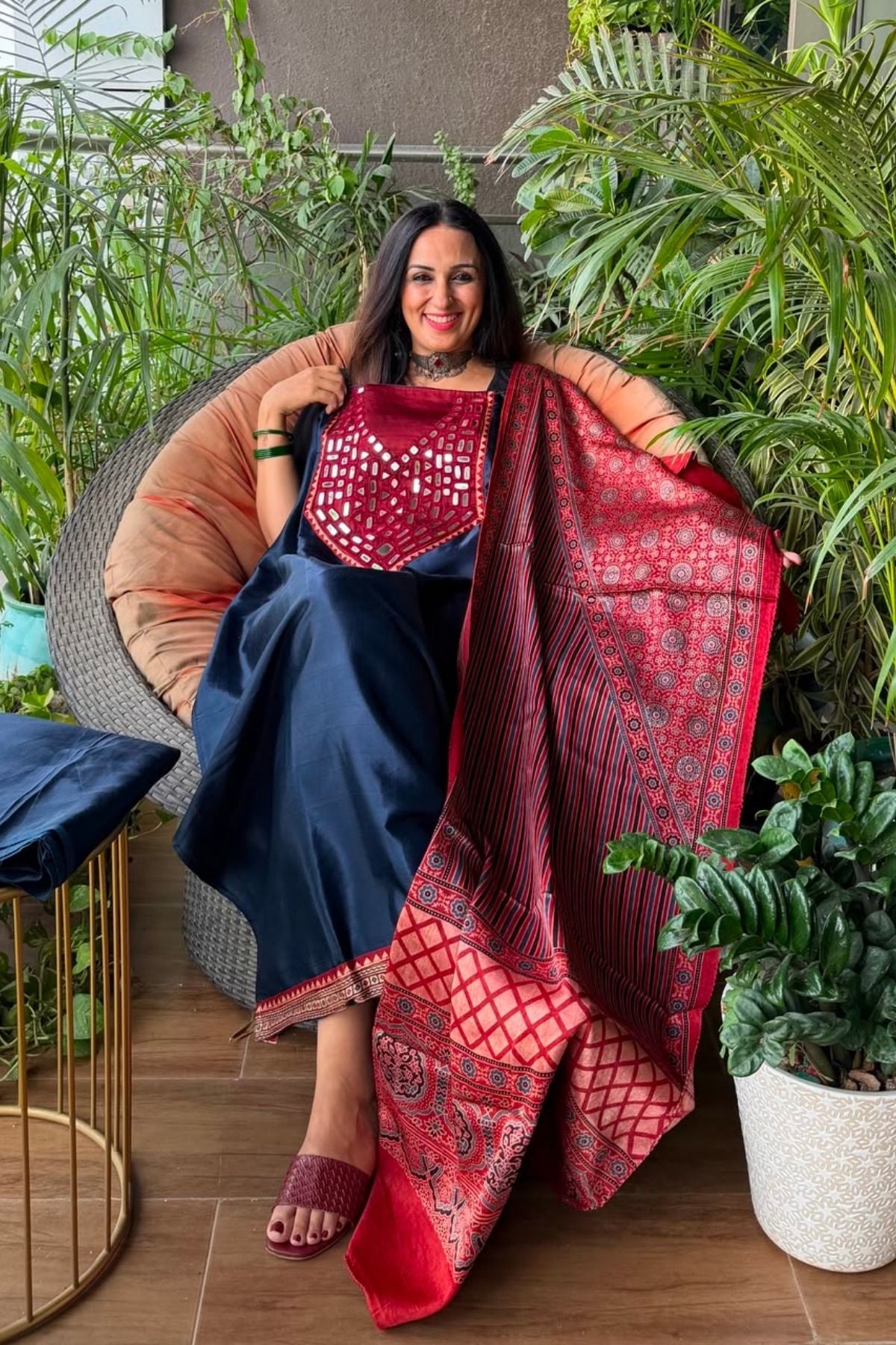 Handcrafted Kutch mirror work Mashru silk full sets!!