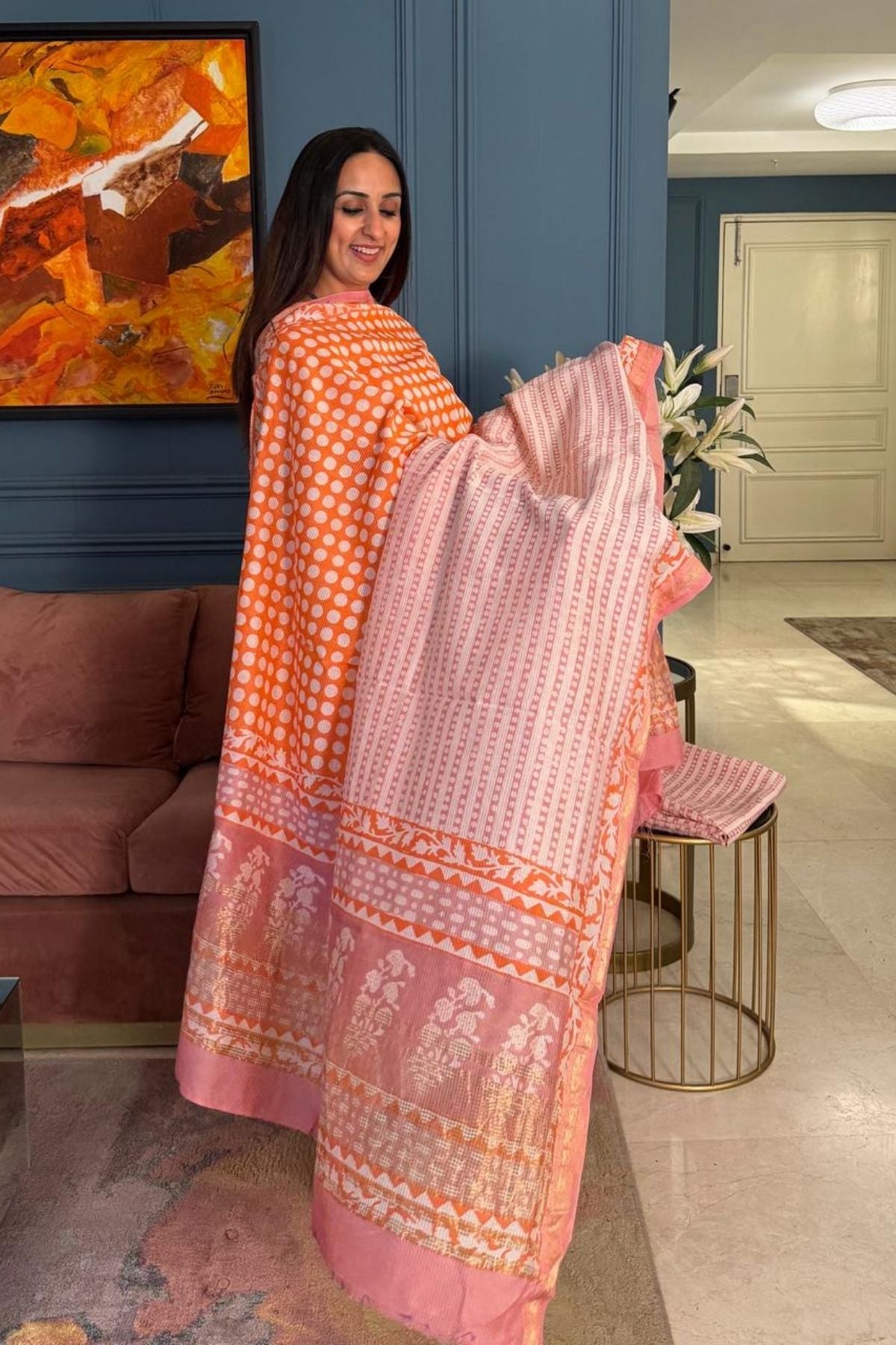 Handblocked Bagh full sets on pure Maheshwari!!