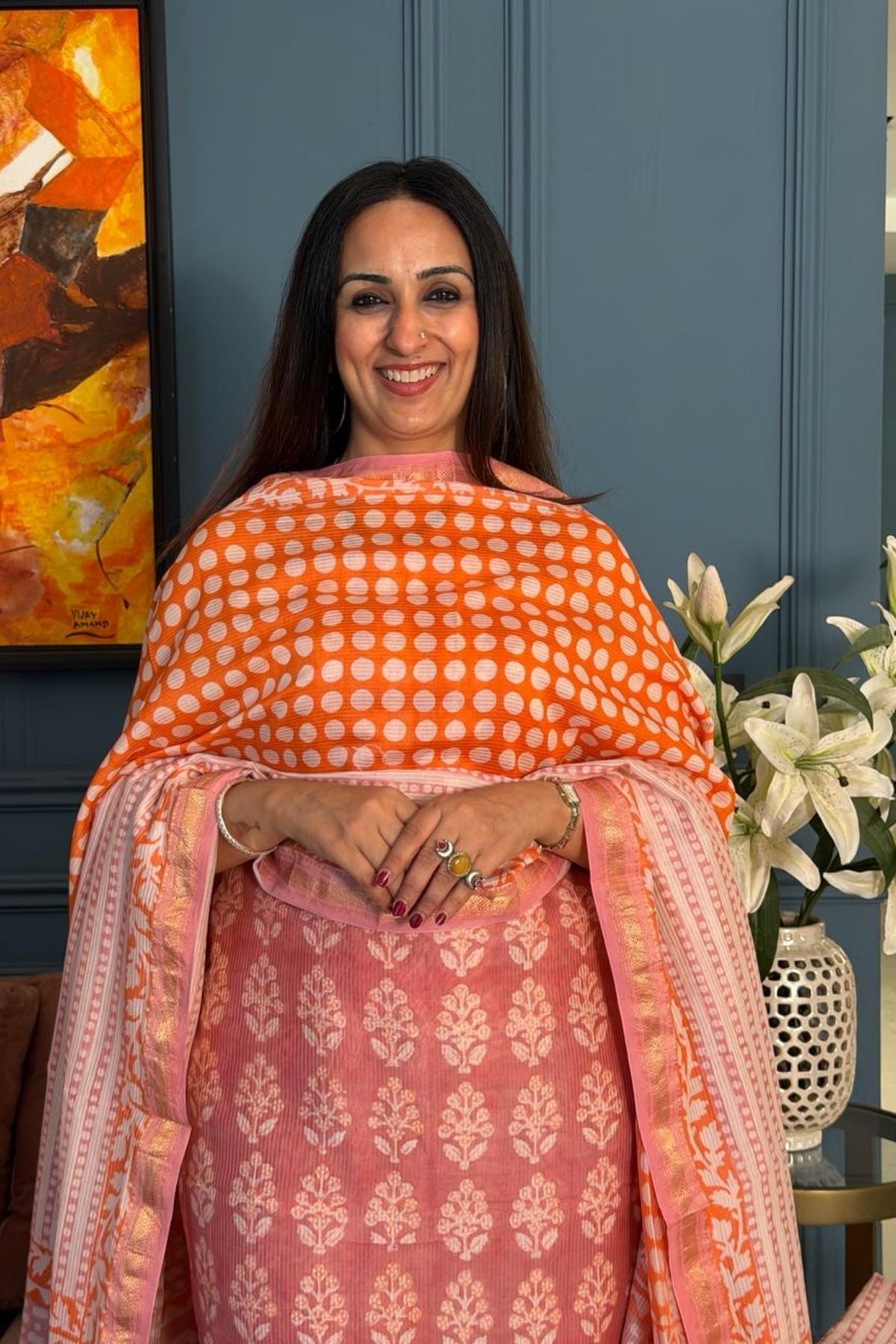 Handblocked Bagh full sets on pure Maheshwari!!