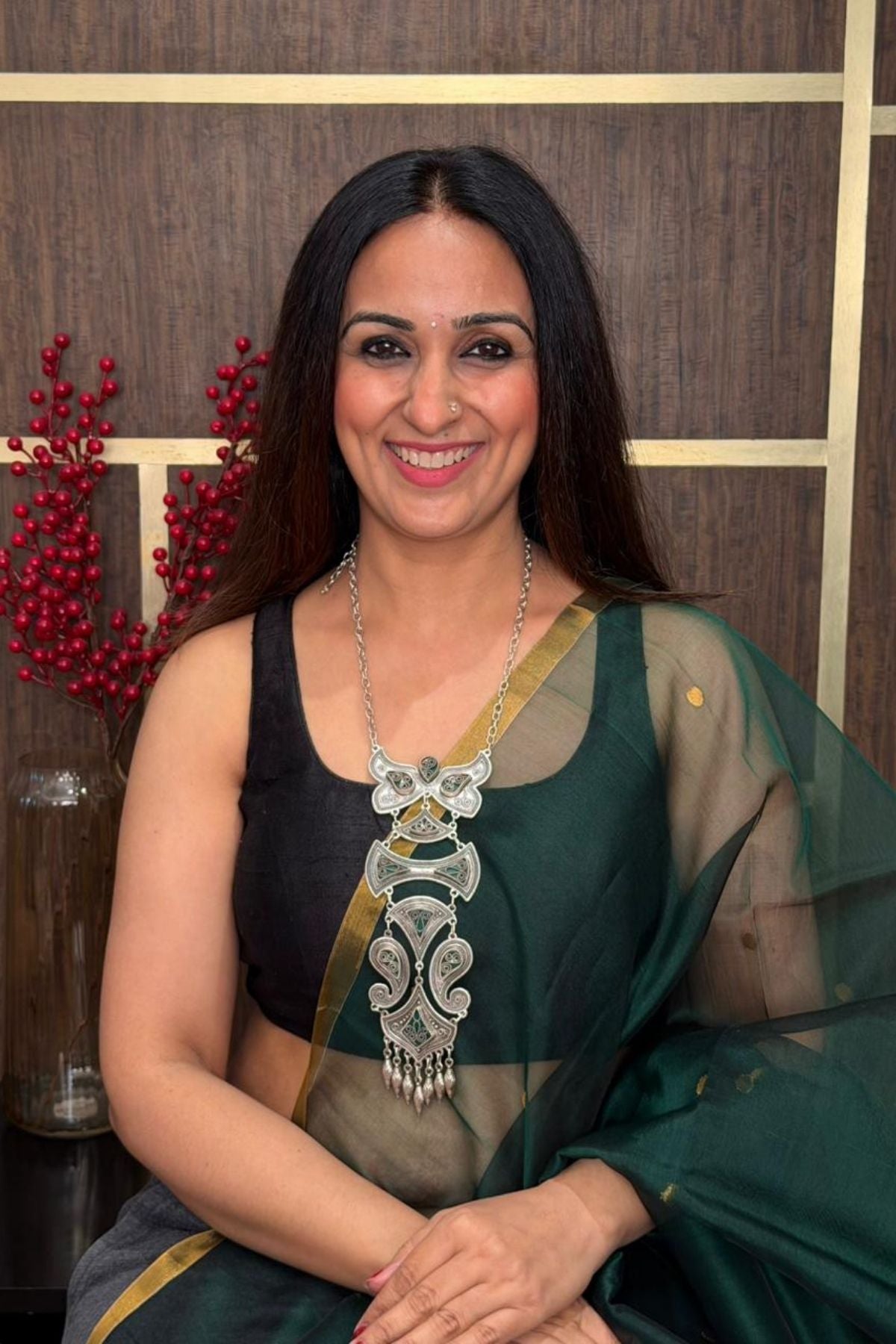 Handcrafted German Silver neckpiece!!