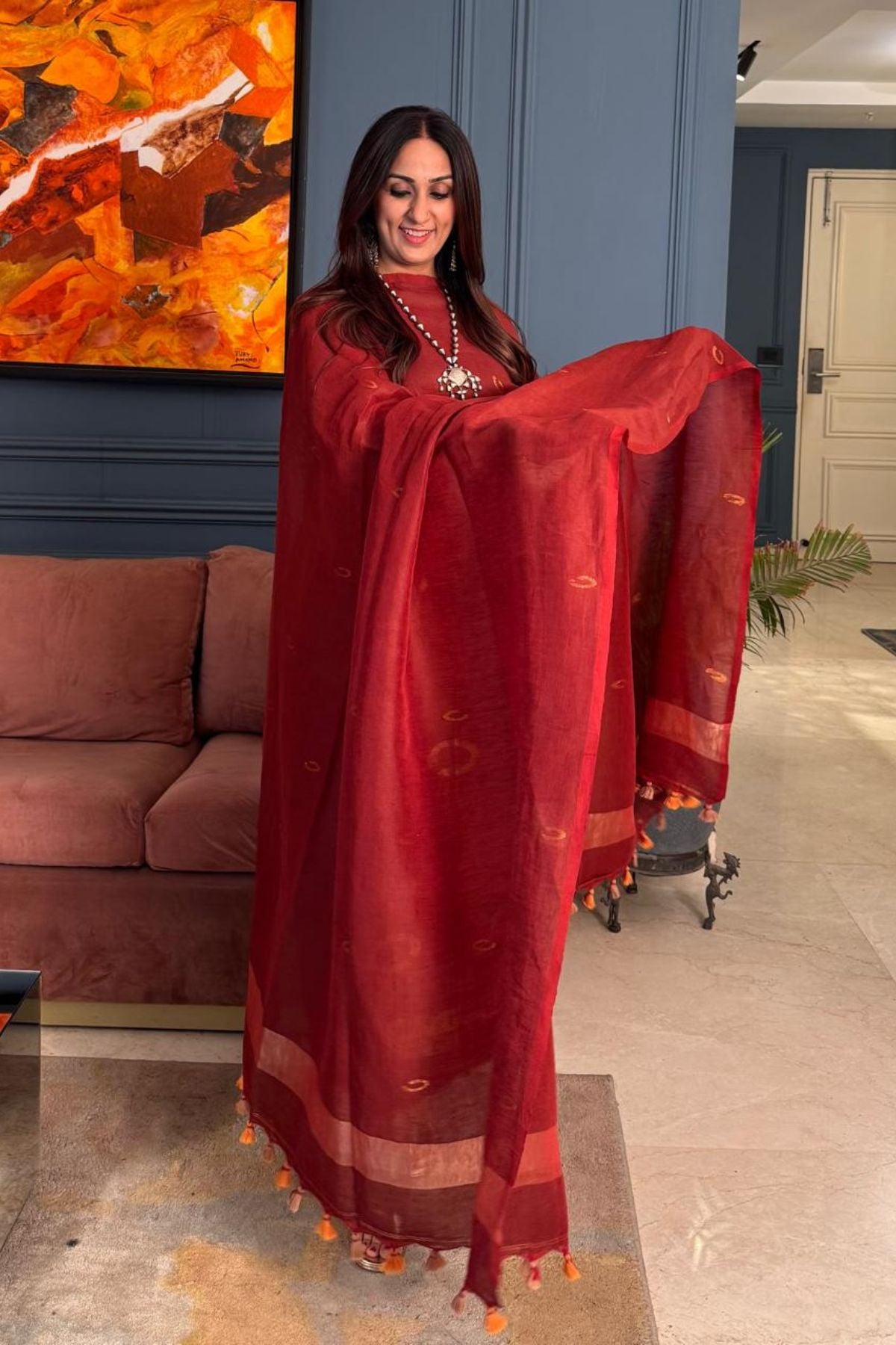 Jayshree Linen kurta Dupatta Set