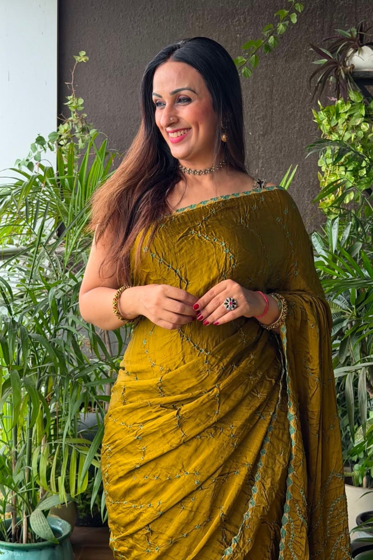 Handcrafted bandhani saree on pure modal!!!