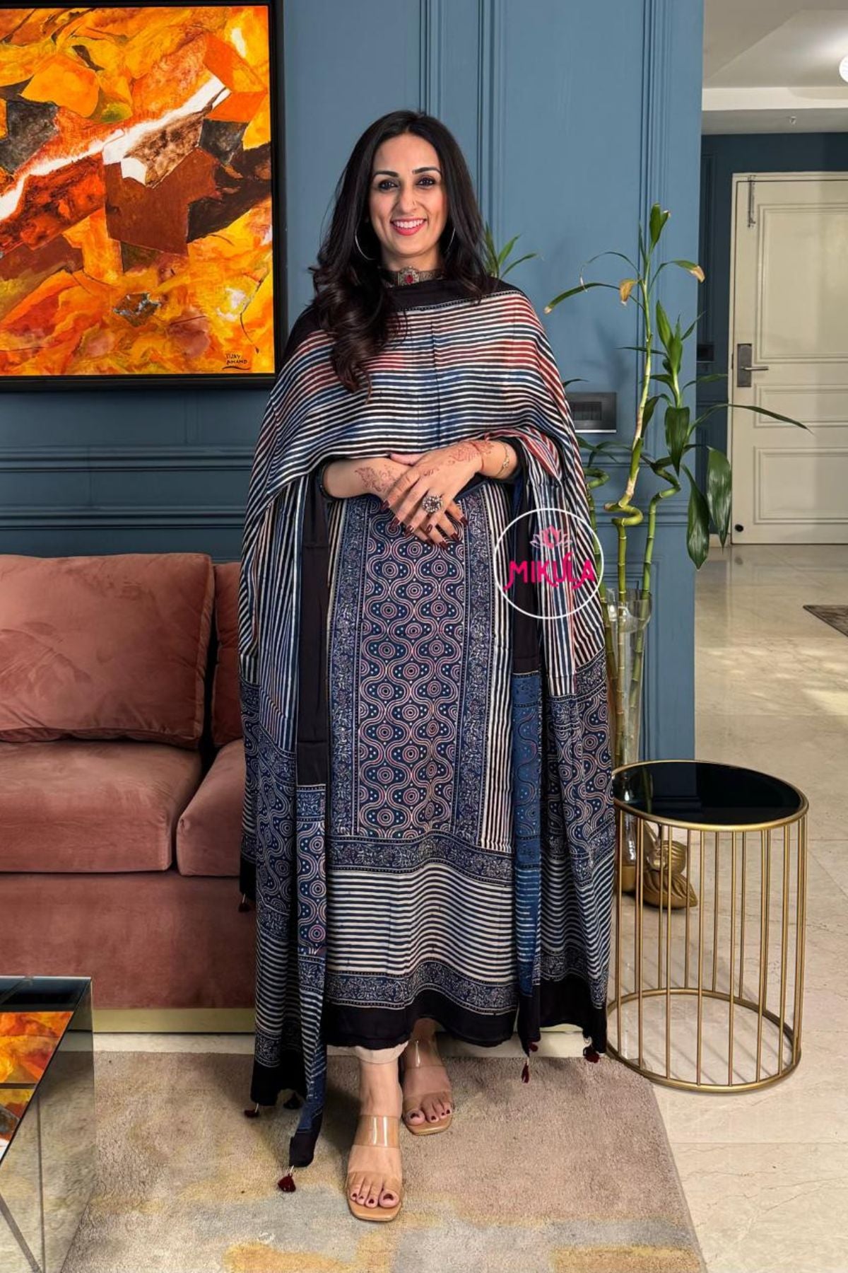 Ajrakh Modal Kurta Dupatta Set