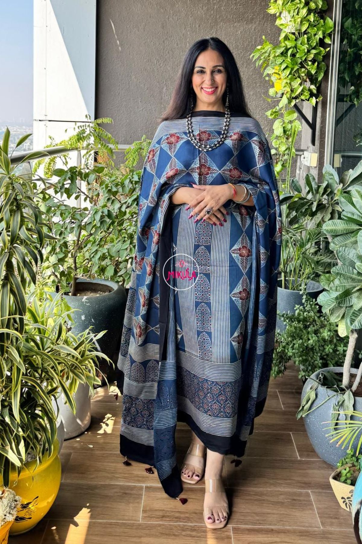 Ajrakh Modal Kurta Dupatta Set