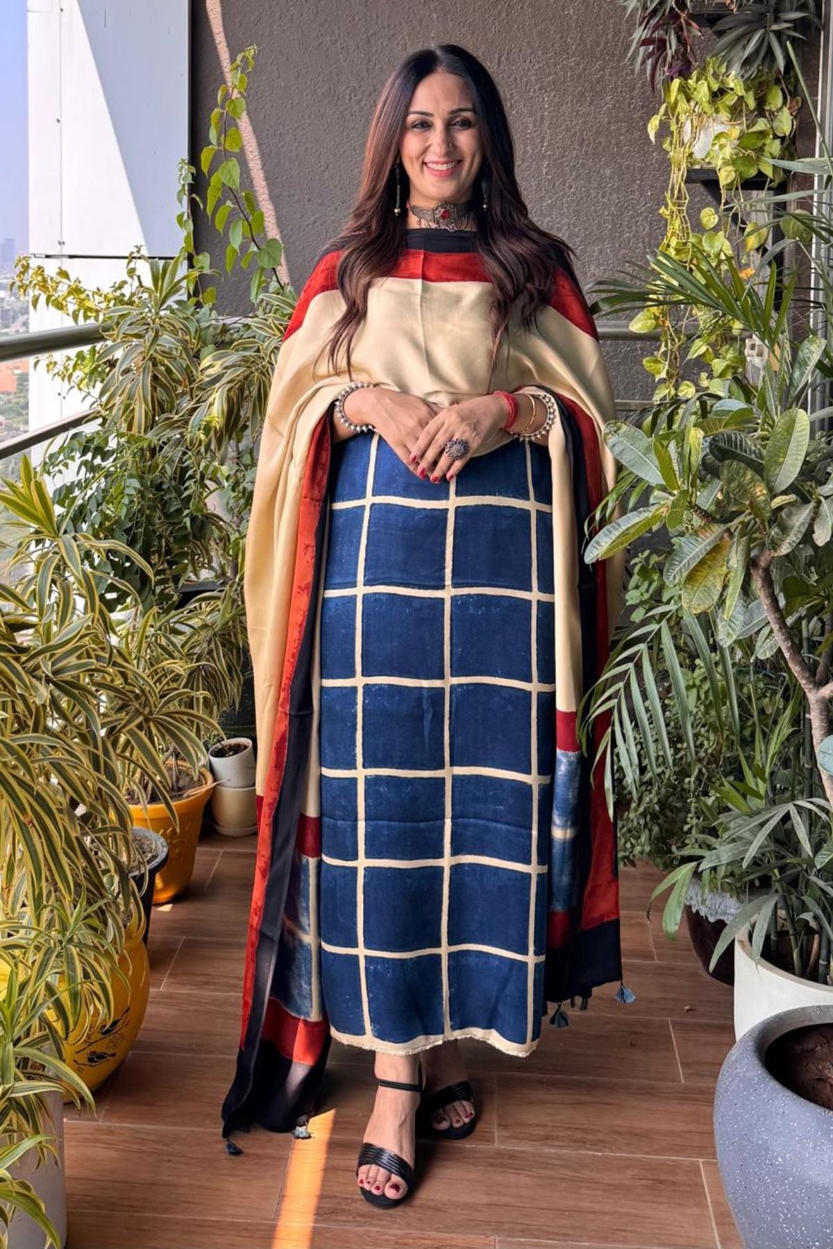 Ajrakh Modal Kurta Dupatta Set