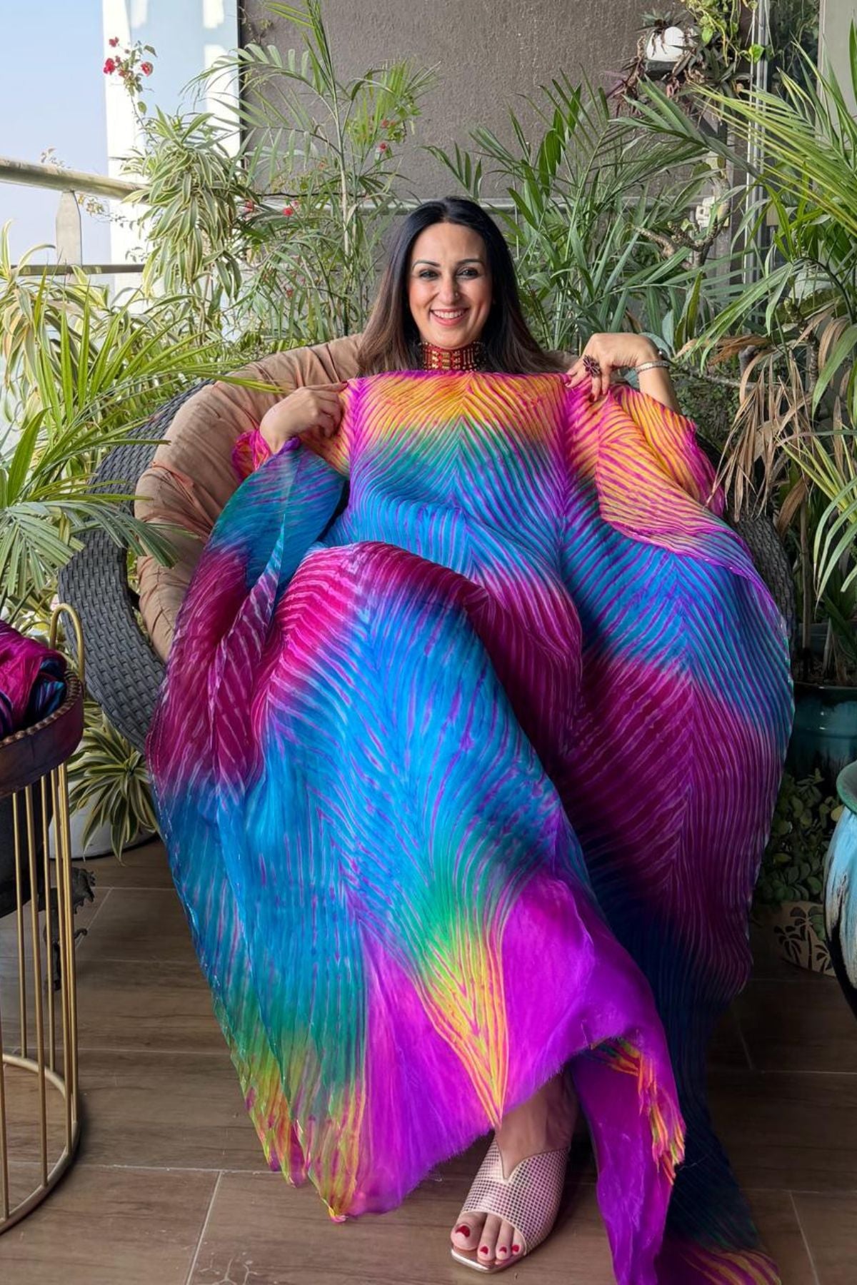 Arashi- Pure Organza Multi Shibori kurta fabric!!!