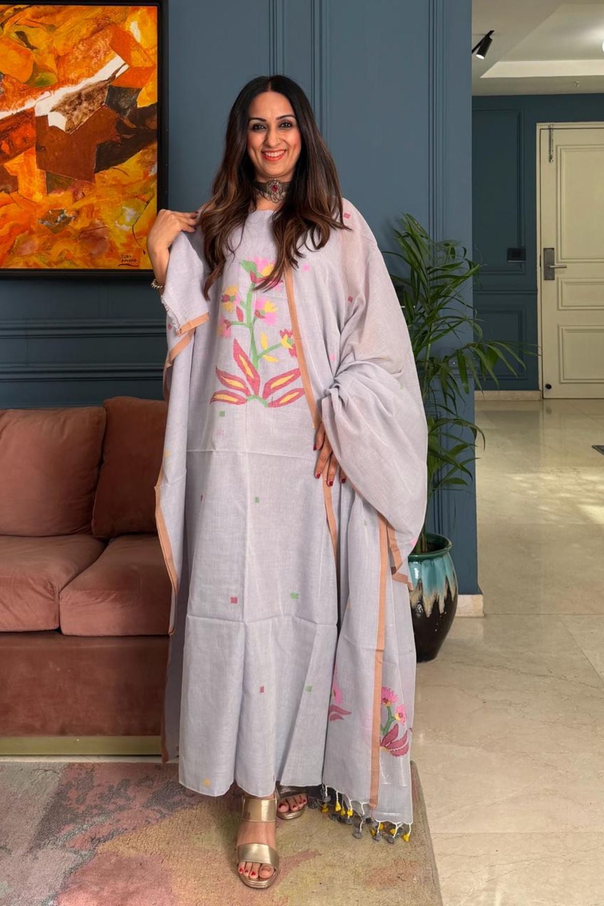 Jamdani pure cotton kurta dupatta sets!!