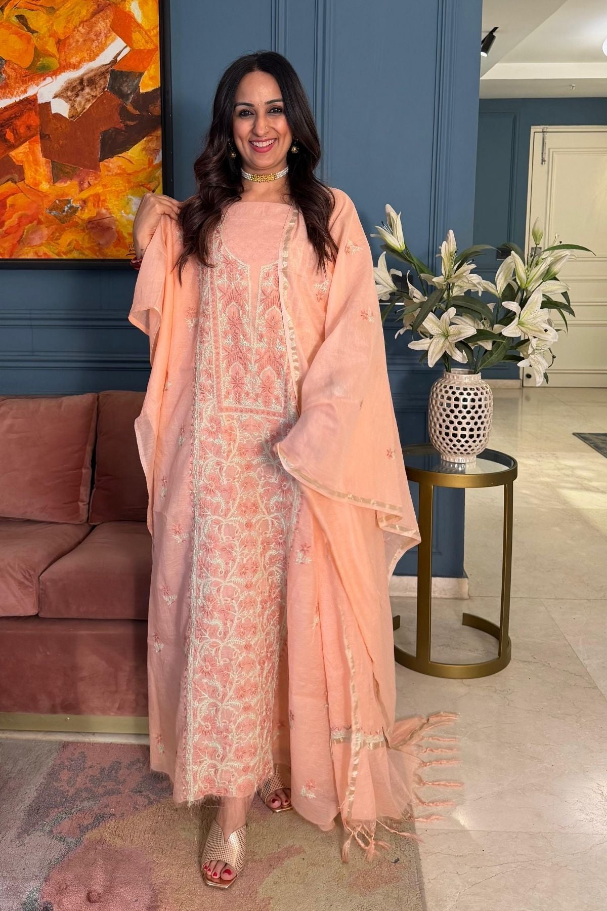 Chikankari on pure Mul cotton!!