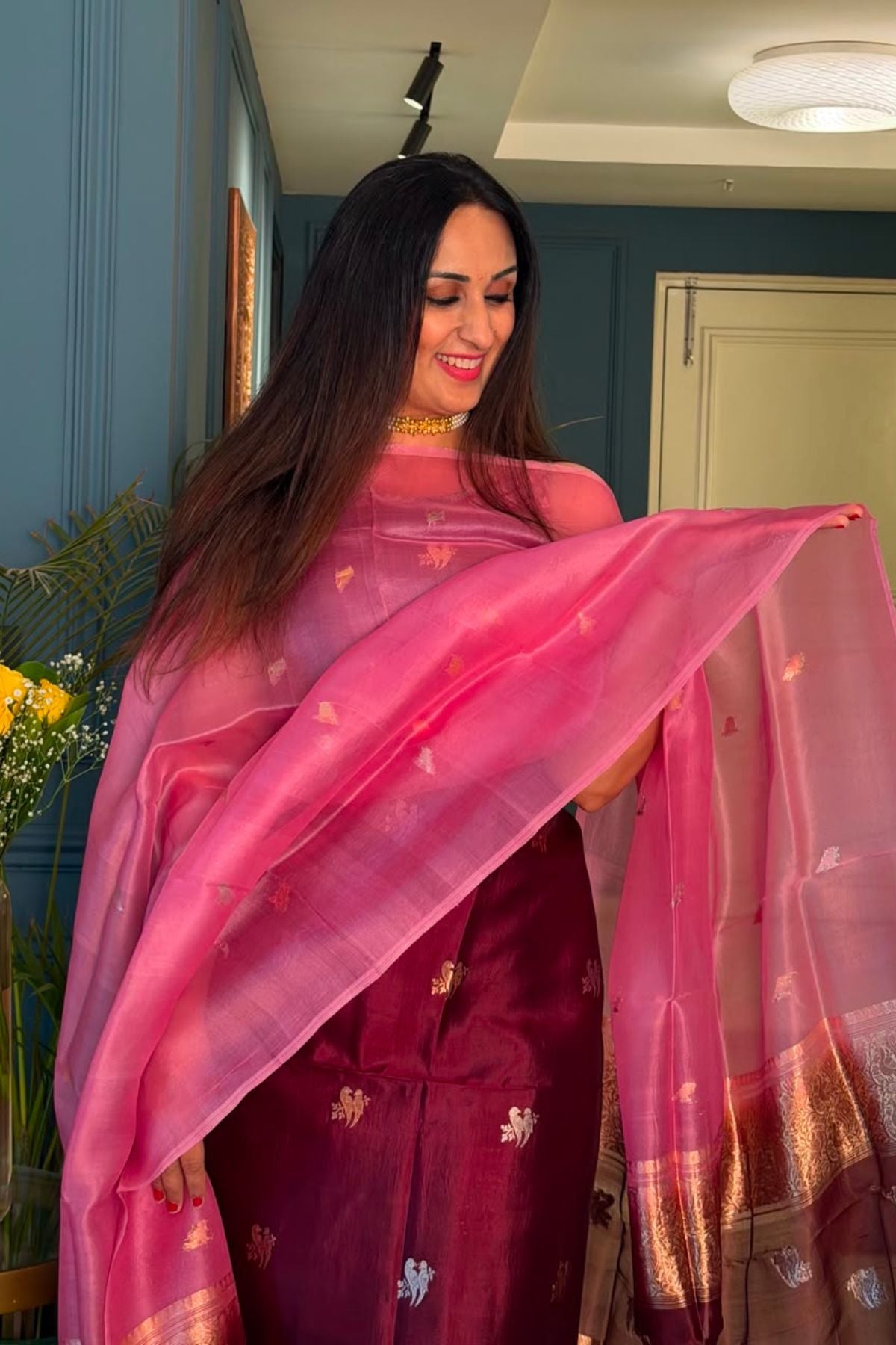 Banarasi weave on pure raw mango silk!!