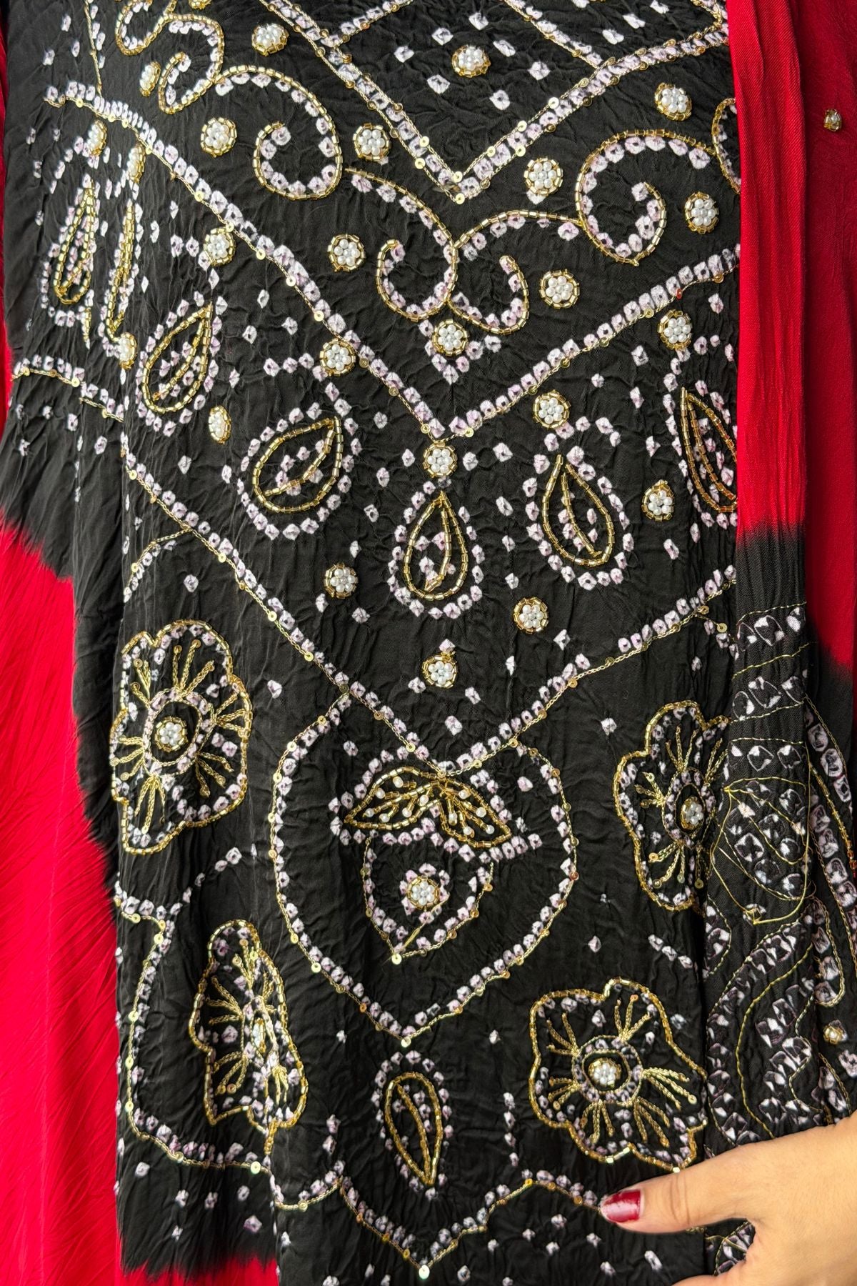 Bandhani suit sets on pure modal with handwork!!