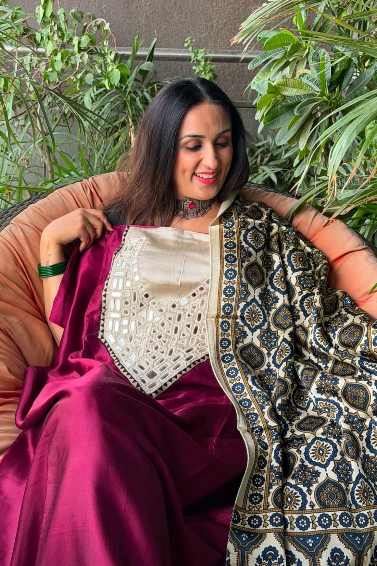 Handcrafted Kutch mirror work Mashru silk full sets!!
