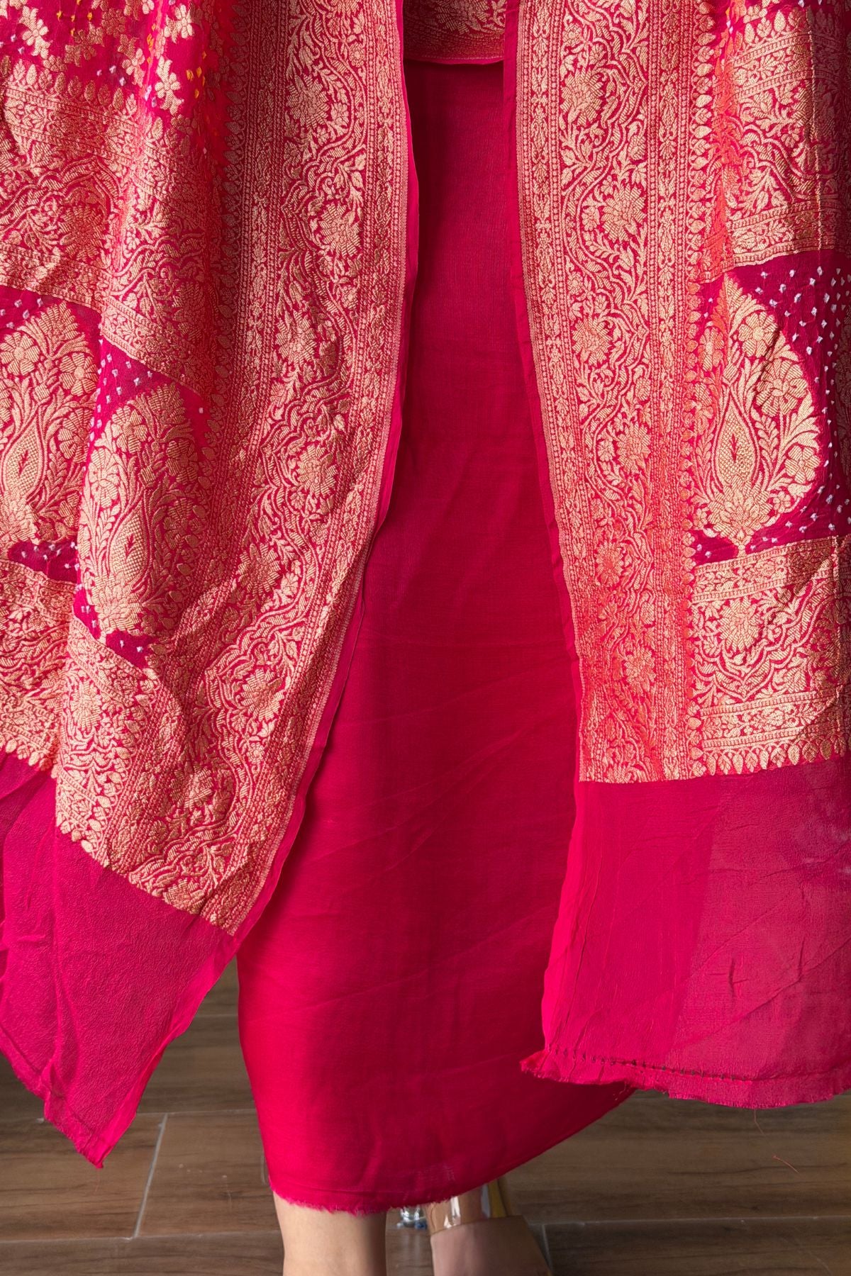 Banarasi khaddi georgette bandhani sets!!!