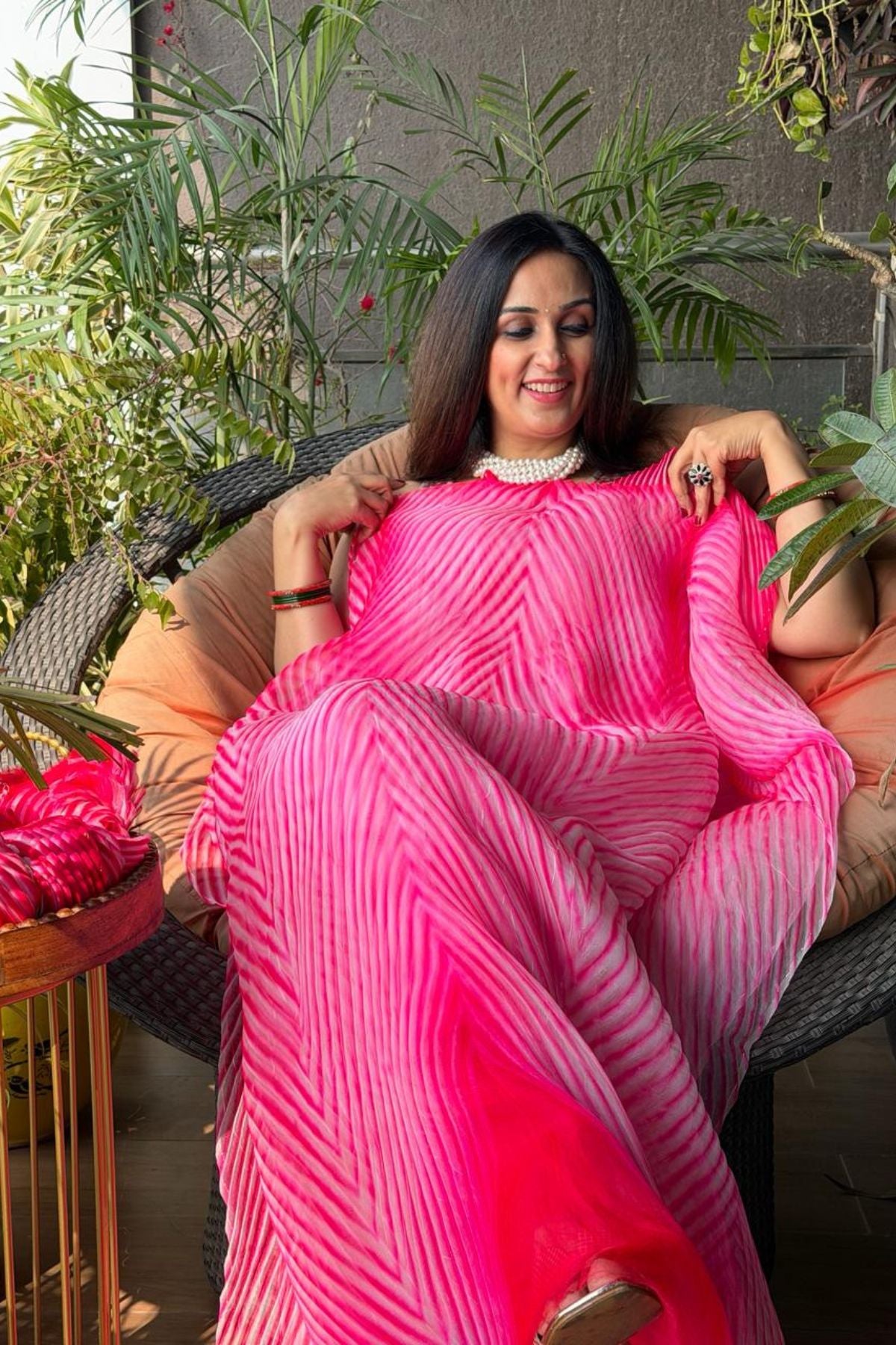 Arashi Shibori hand dyed kurta fabric on Pure Organza!!