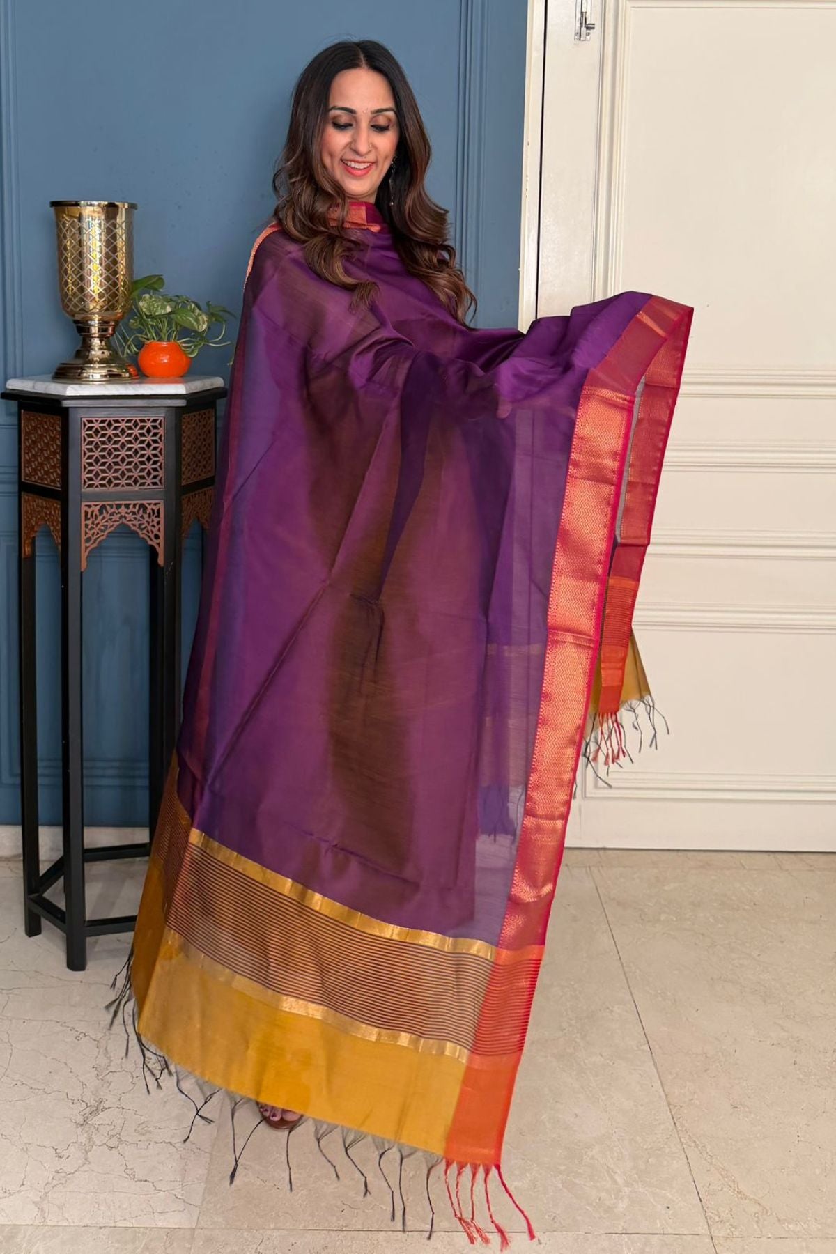 Maheshwari silk kurta dupatta set