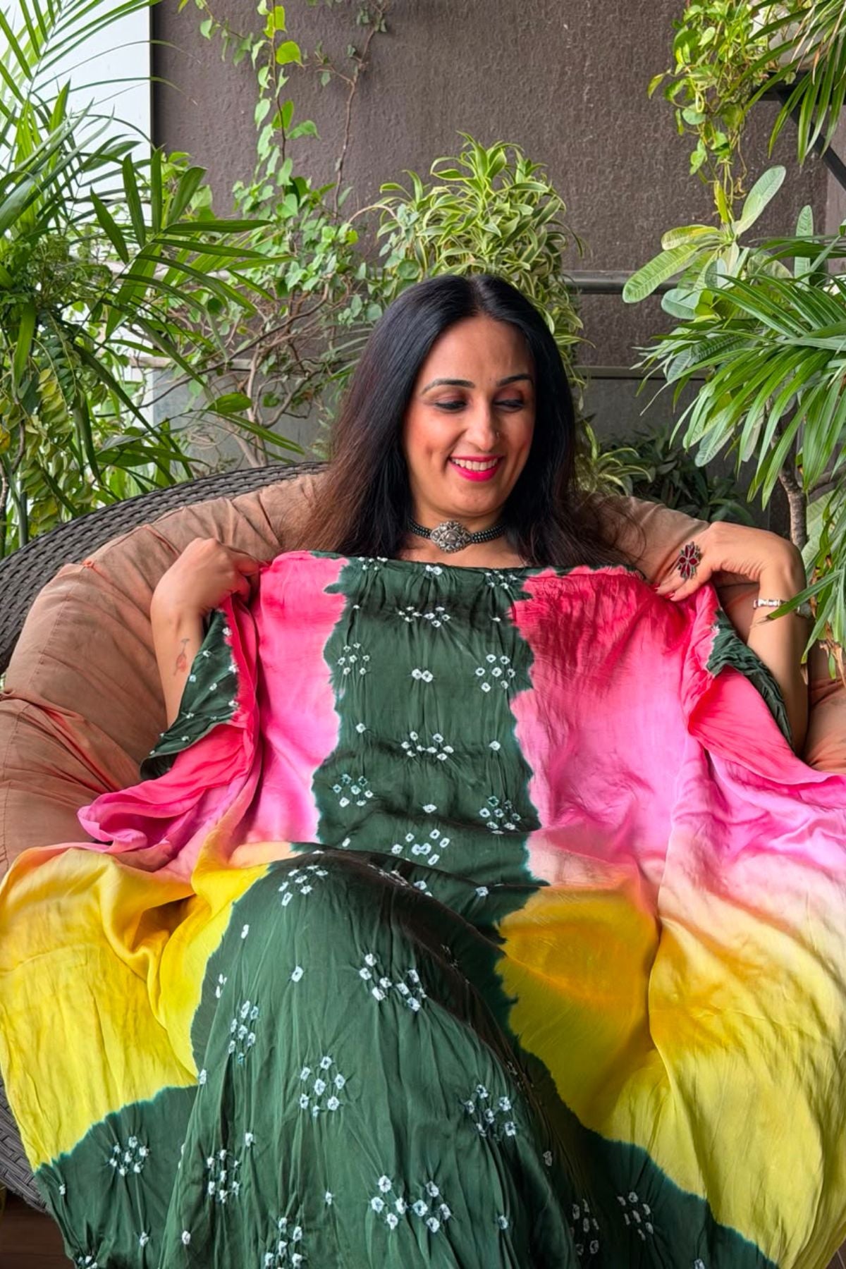 Hand BANDHANI work with ombré dyeing!!!