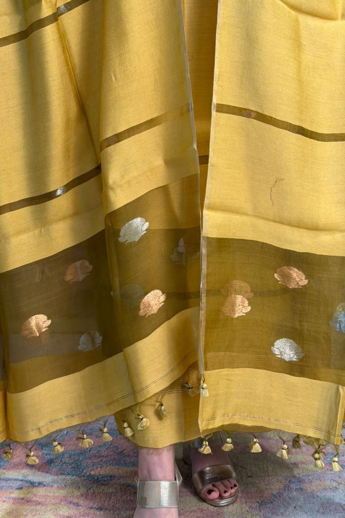 Pure Muslin Bangalore Silk kurta dupatta set with Jamdani work!!