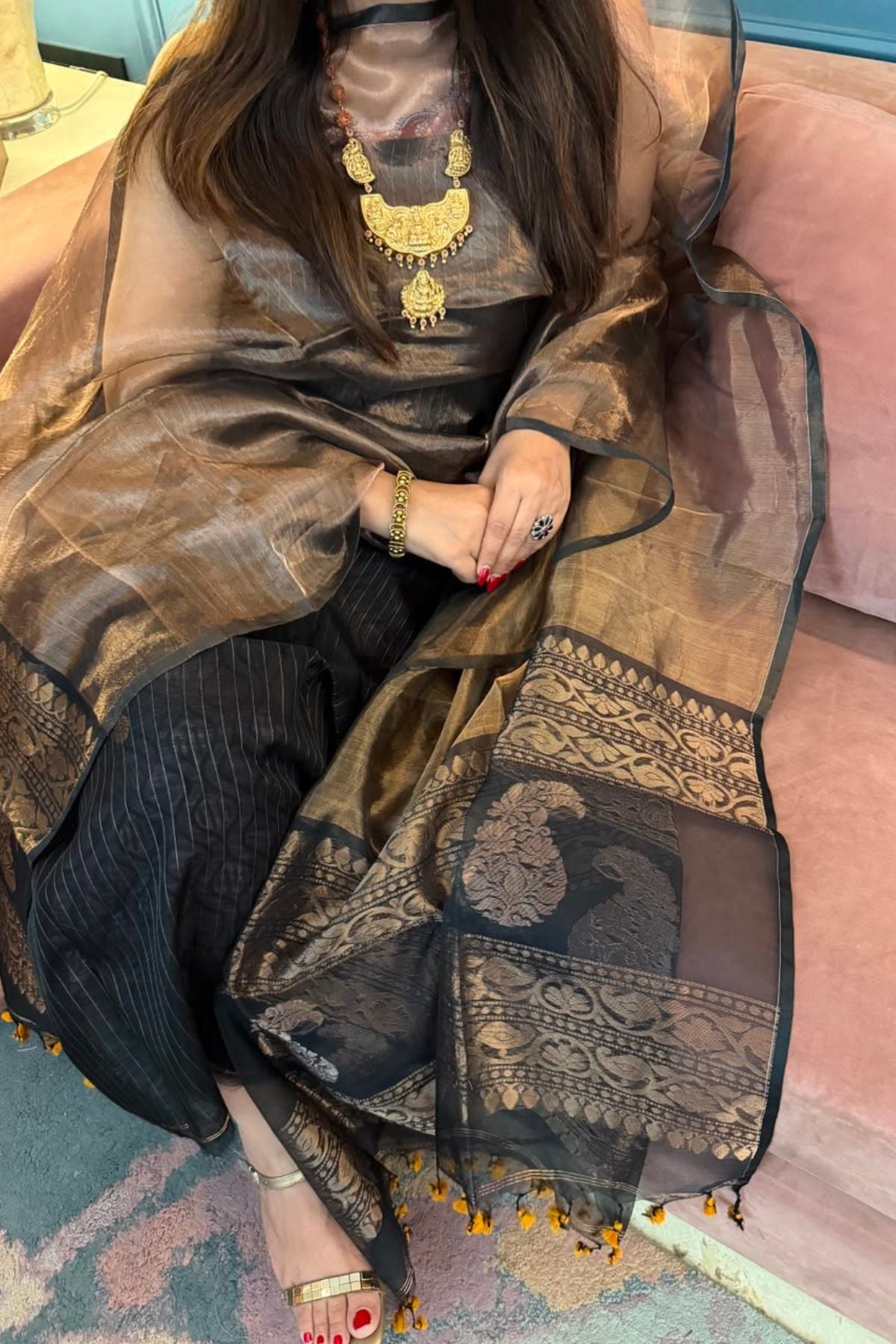 Pure muslin kurta dupatta set!!