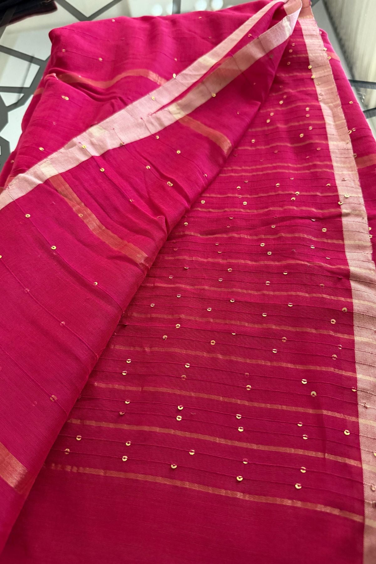 Handwoven pure cotton saree with blouse!!